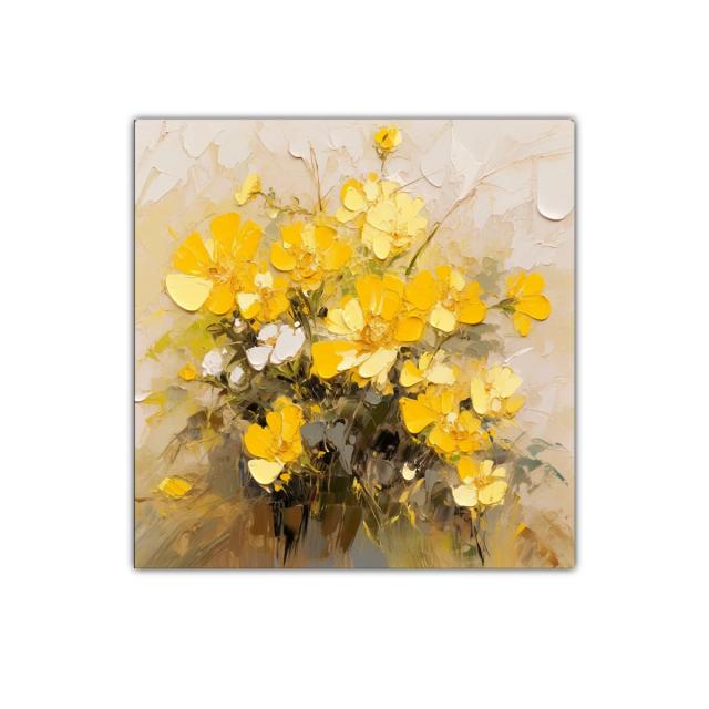 Cuadro decorativo con ramo de flores amarillas vibrantes