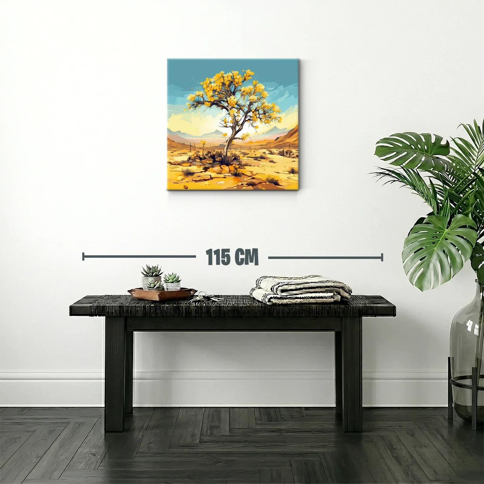 Árbol amarillo en paisaje desértico vibrante — miniatura 2