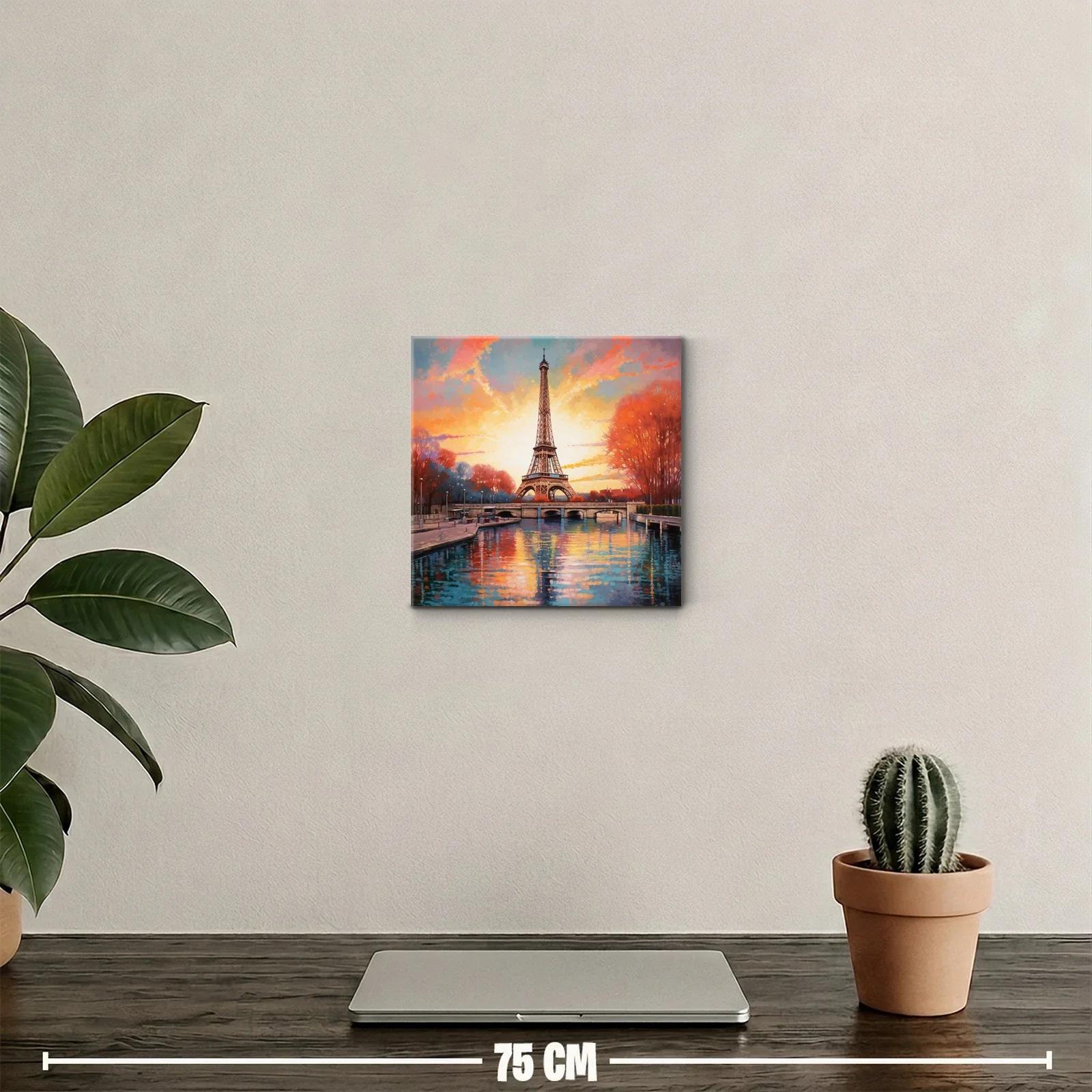 Atardecer mágico con torre emblemática y reflejos en agua — miniatura 2