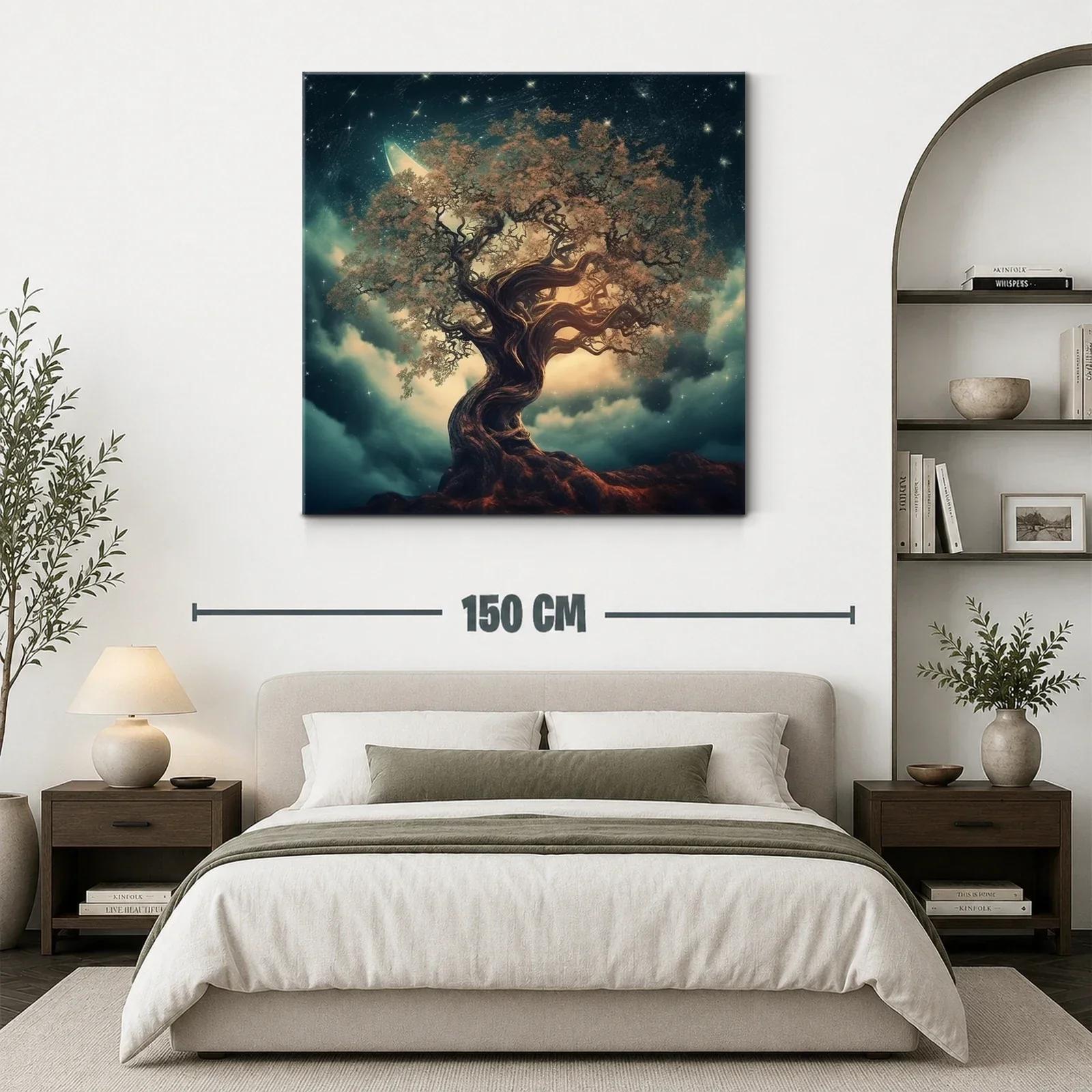 Árbol Fantástico bajo un Cielo Estrellado Nocturno — miniatura 3