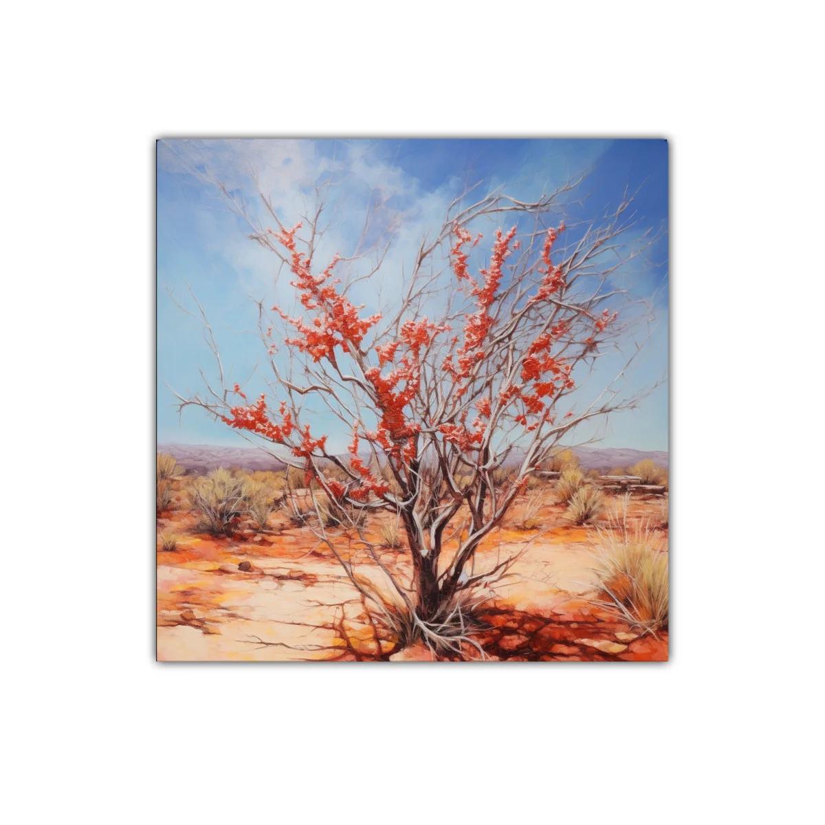 Rama de arbusto con hojas secas en paisaje árido — miniatura 1