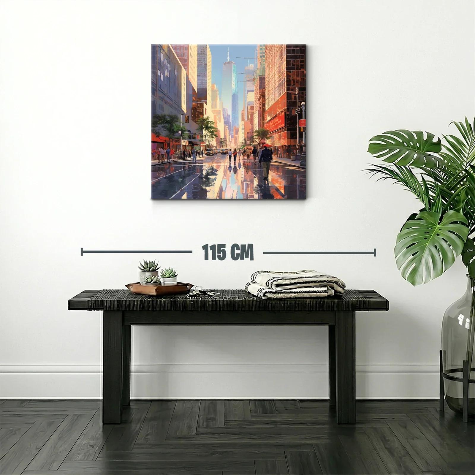 Atardecer urbano con reflejos vibrantes en ciudad moderna — miniatura 2