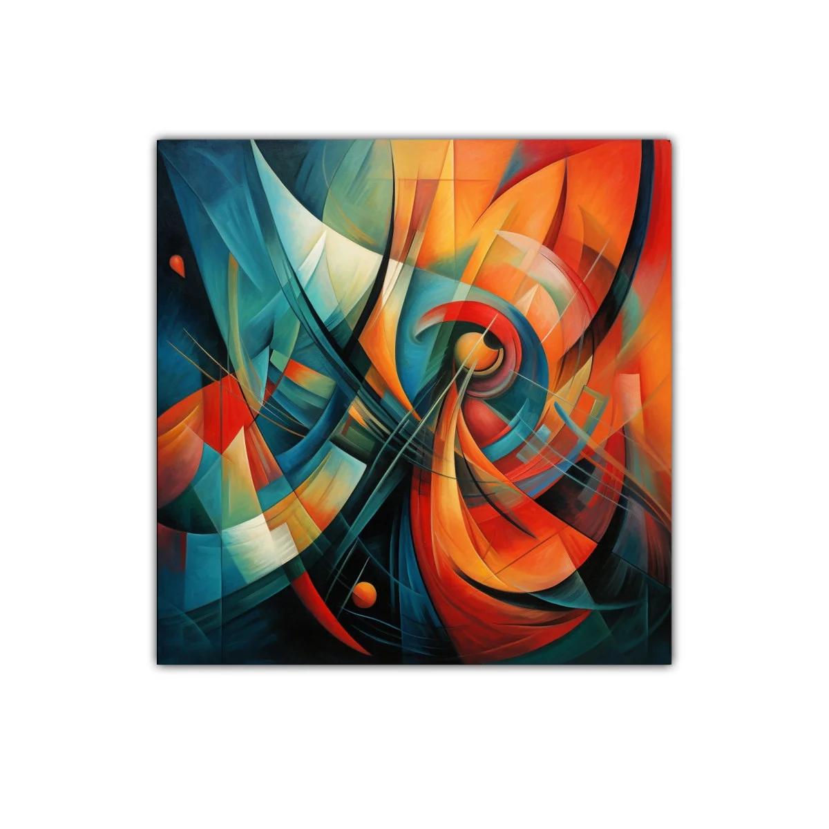 Composición abstracta con dinámicas formas y colores intensos — imagen principal