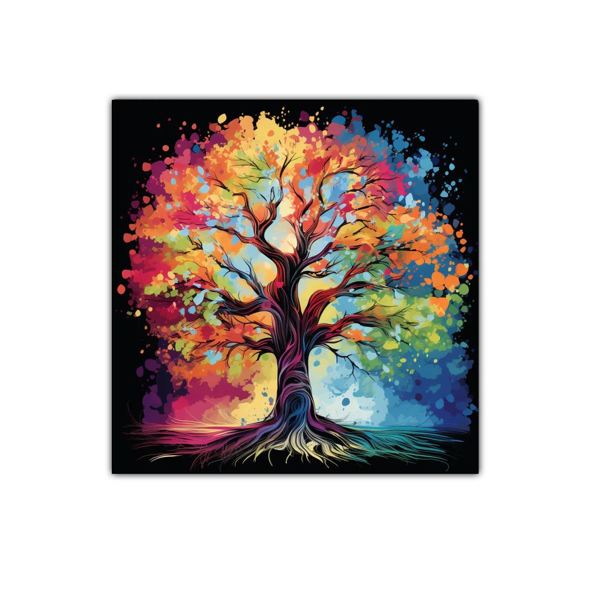 Árbol multicolor con vibrantes tonos que iluminan cualquier espacio
