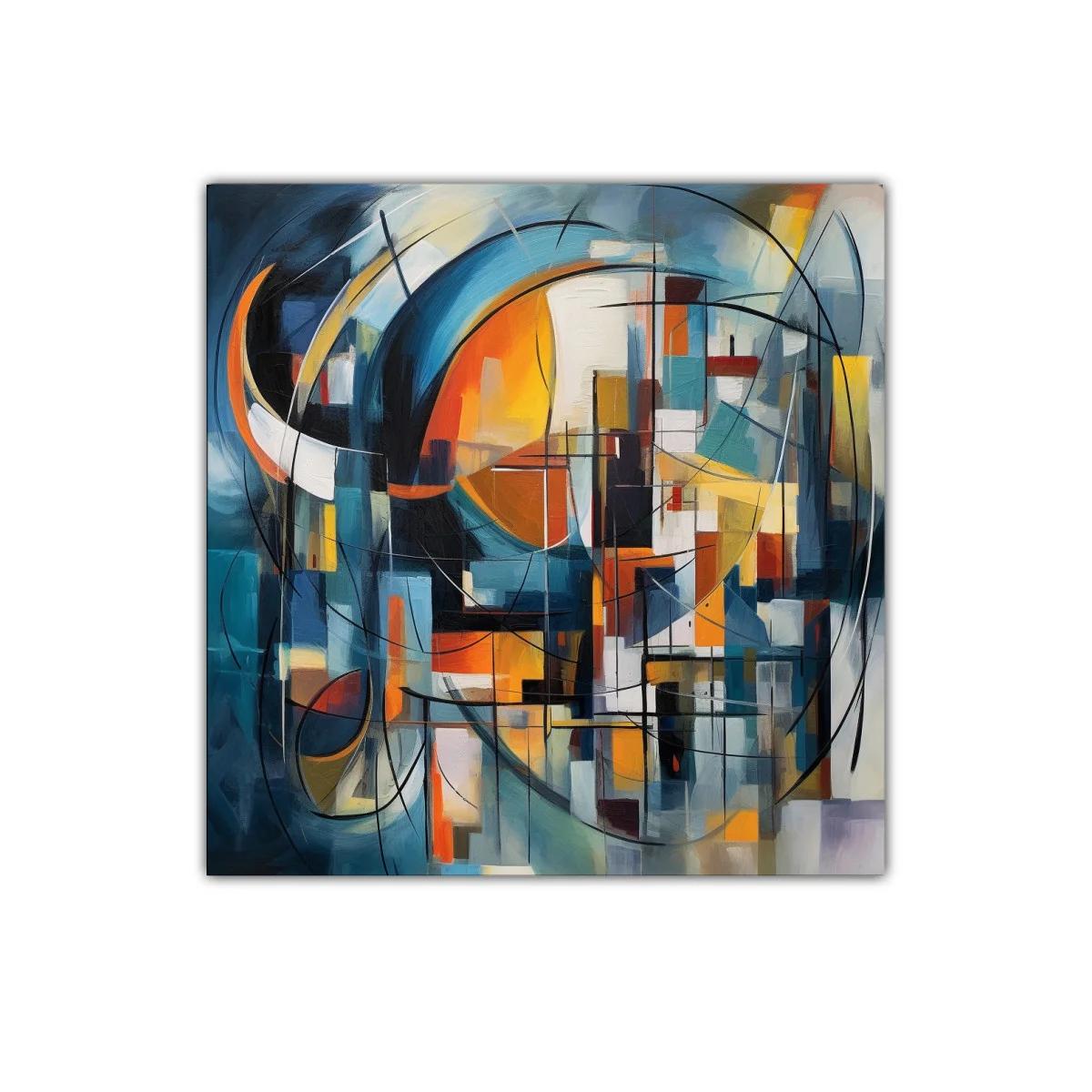 Composición abstracta con vibrantes tonos cálidos y fríos — imagen principal