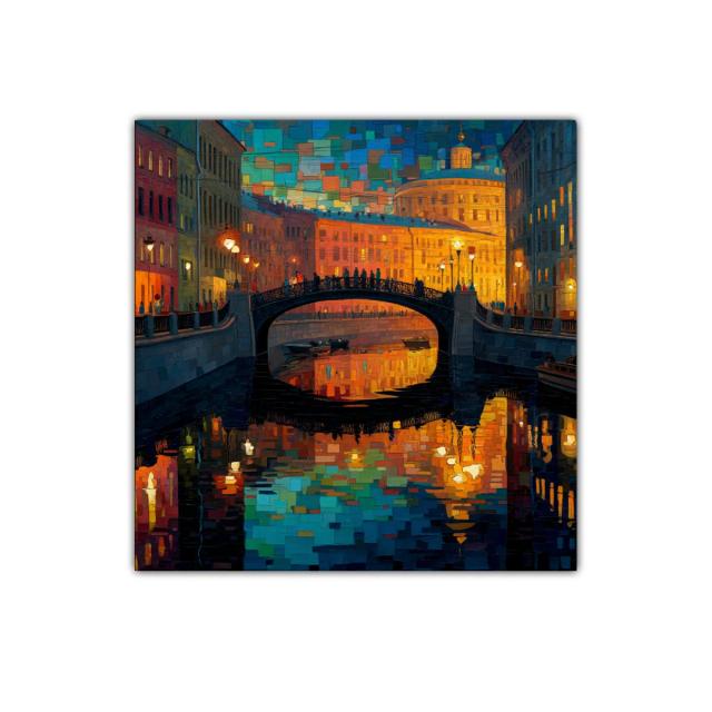 Encanto urbano reflejado en nocturna escena de ciudad