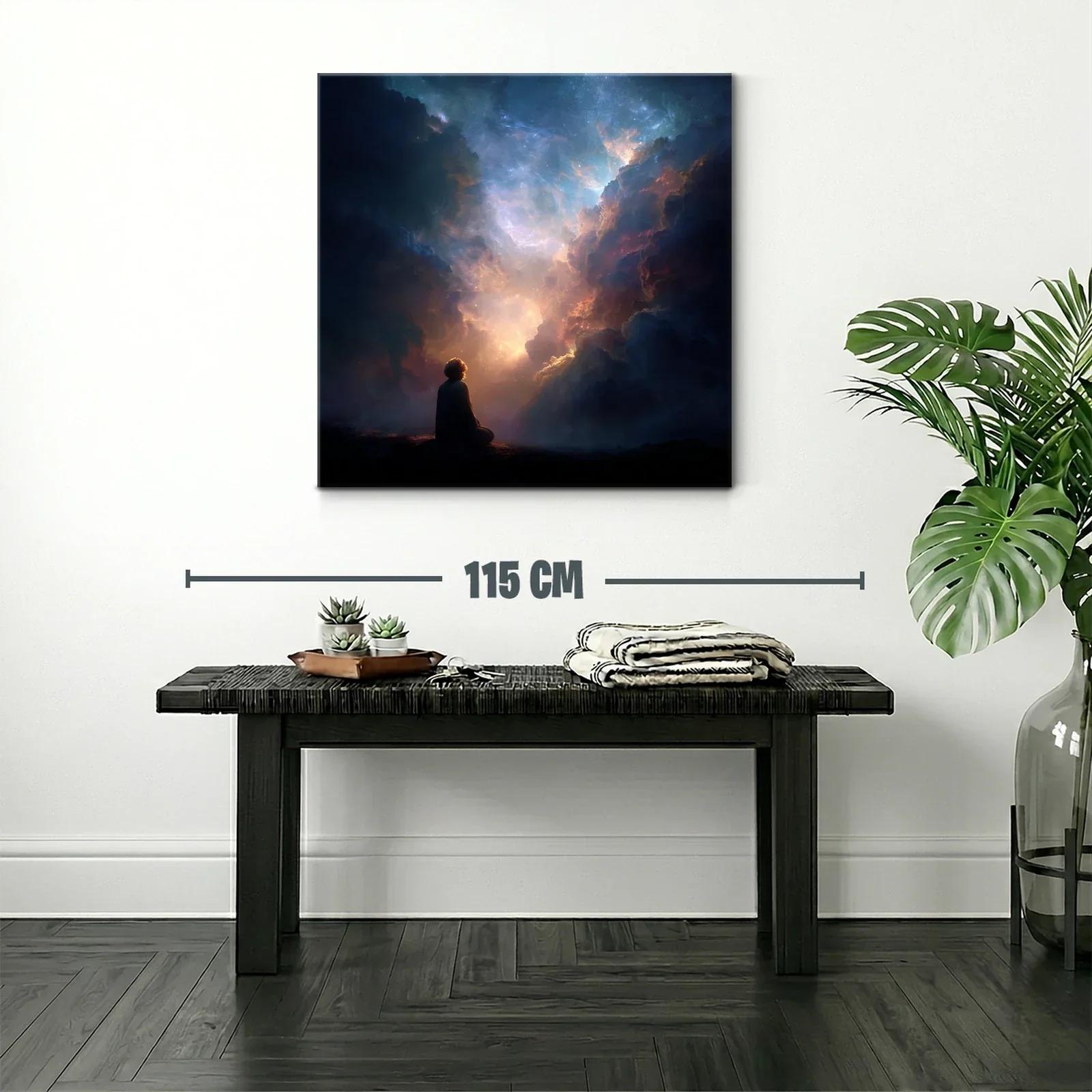 Meditación bajo un cielo estrellado lleno de luz celestial — miniatura 2