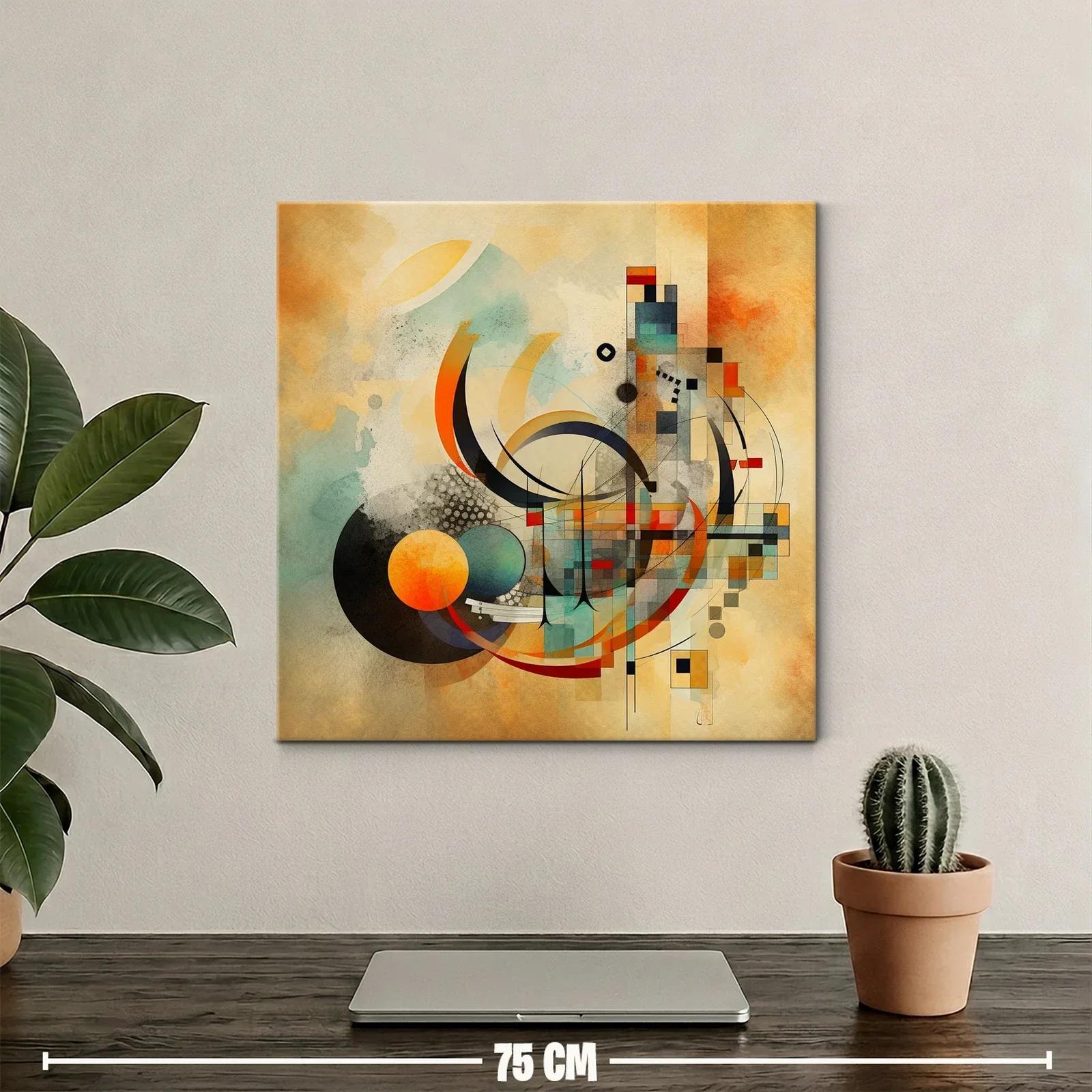 Composición abstracta en tonos cálidos y detalles geométricos — miniatura 2