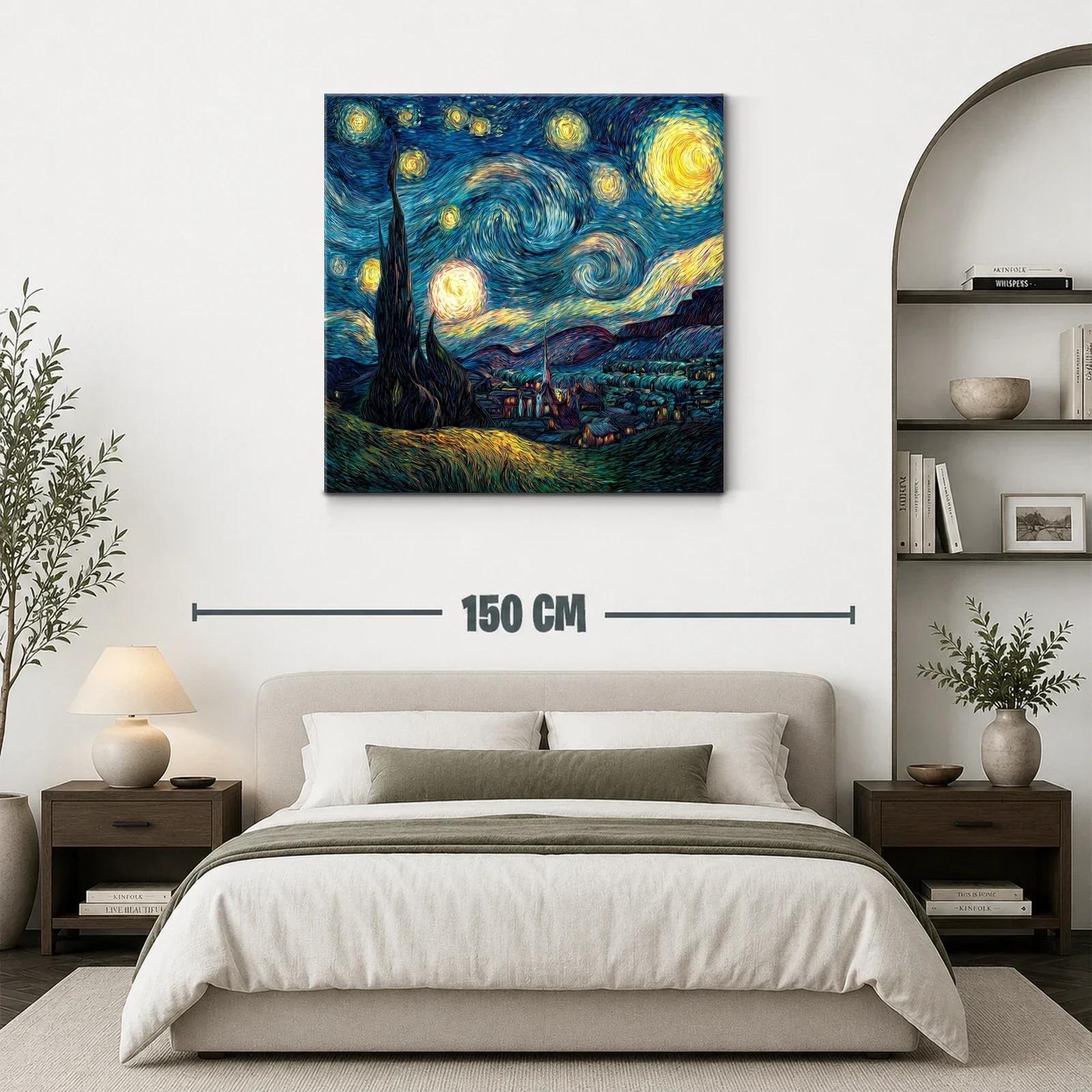 Noche estrellada con cielo vibrante y paisaje nocturno — miniatura 3