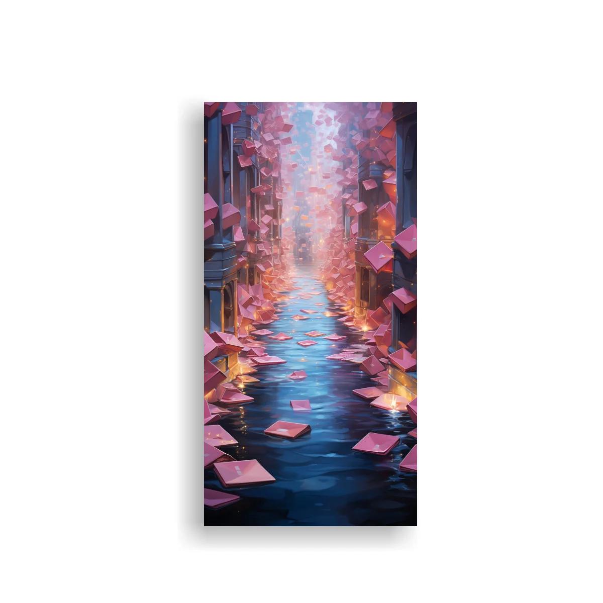 Cuadro callejón fantástico de cristales rosados