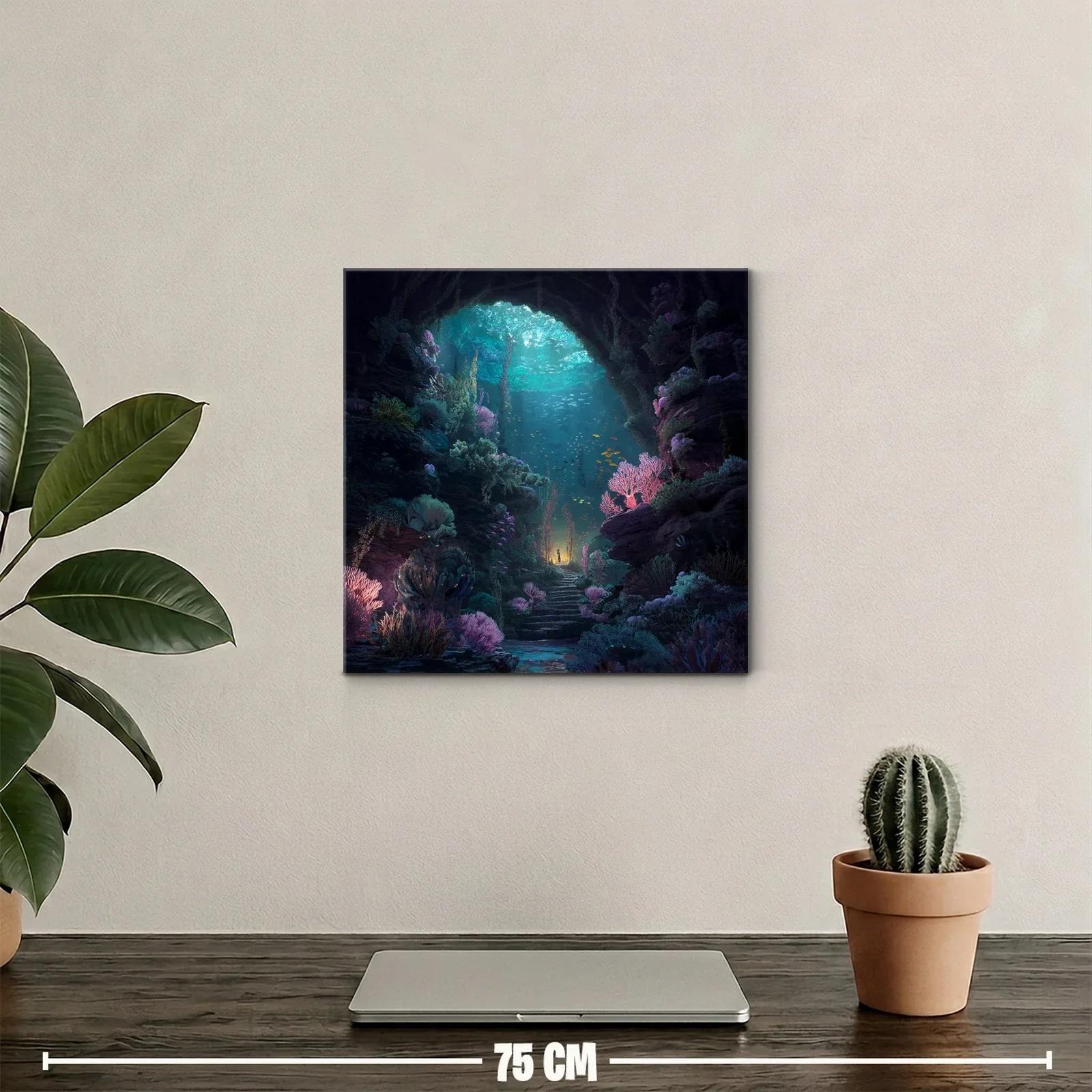 Misteriosa cueva submarina con vibrante vida marina — miniatura 2