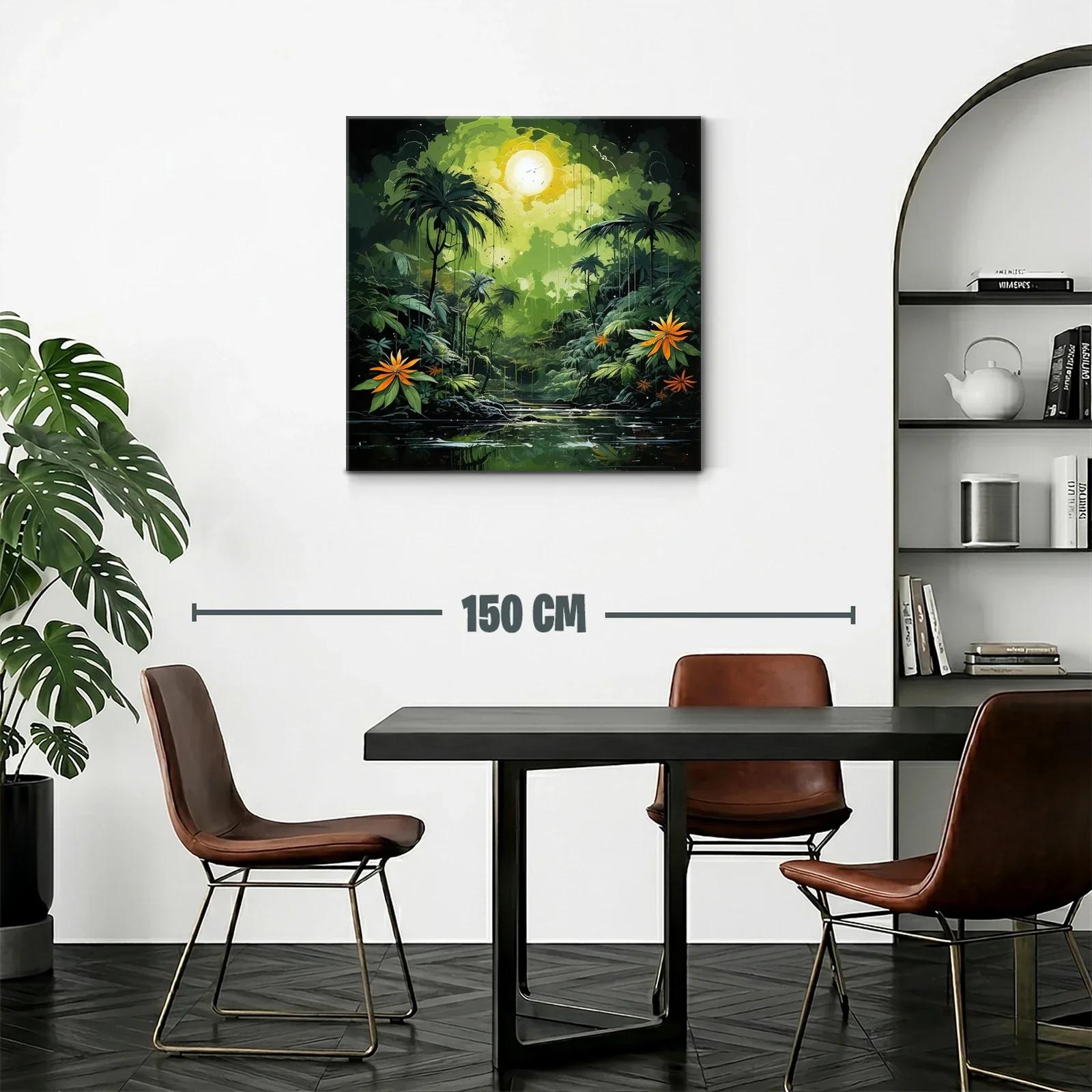 Paisaje selvático con vibrantes flores naranjas y luz intensa — miniatura 2