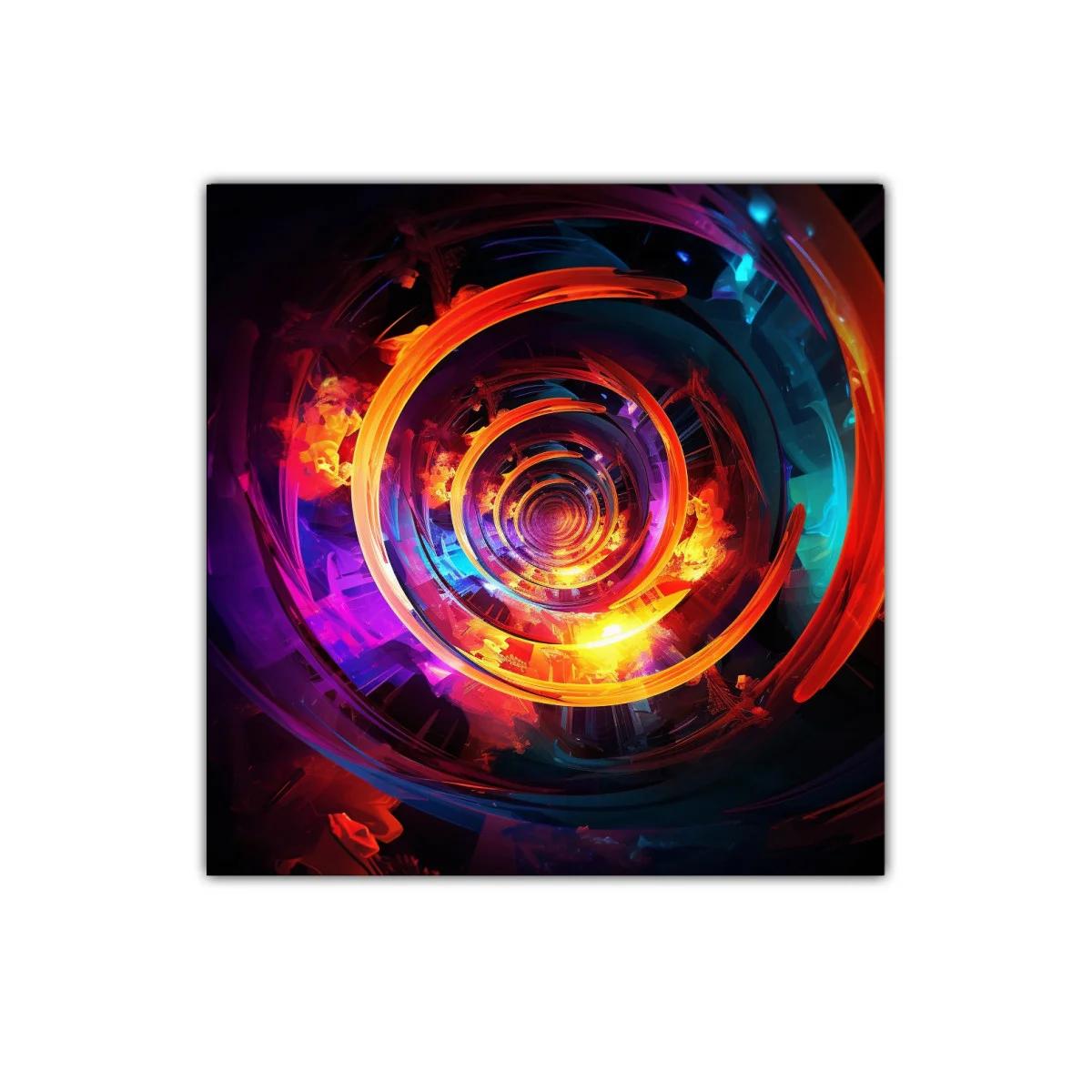 Espiral vibrante con contrastes intensos y reflejos luminosos