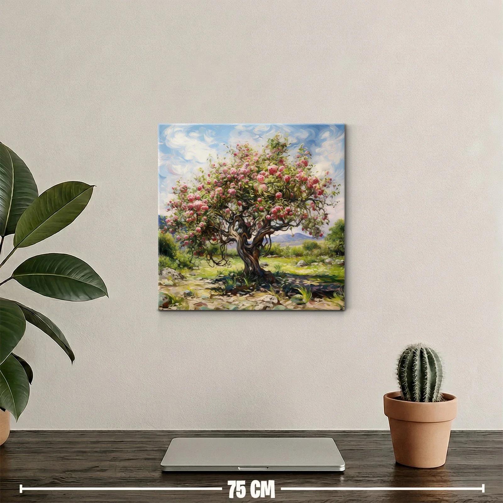 Árbol florido con manzanas en paisaje natural — miniatura 2