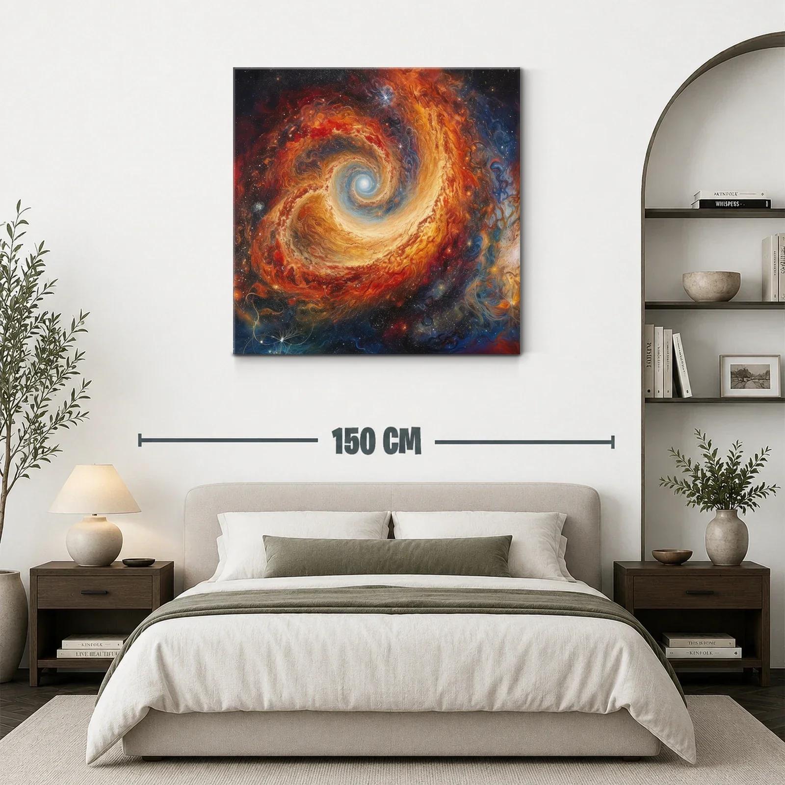 Cuadro espiral cósmica en tonos cálidos y vibrantes — miniatura 3