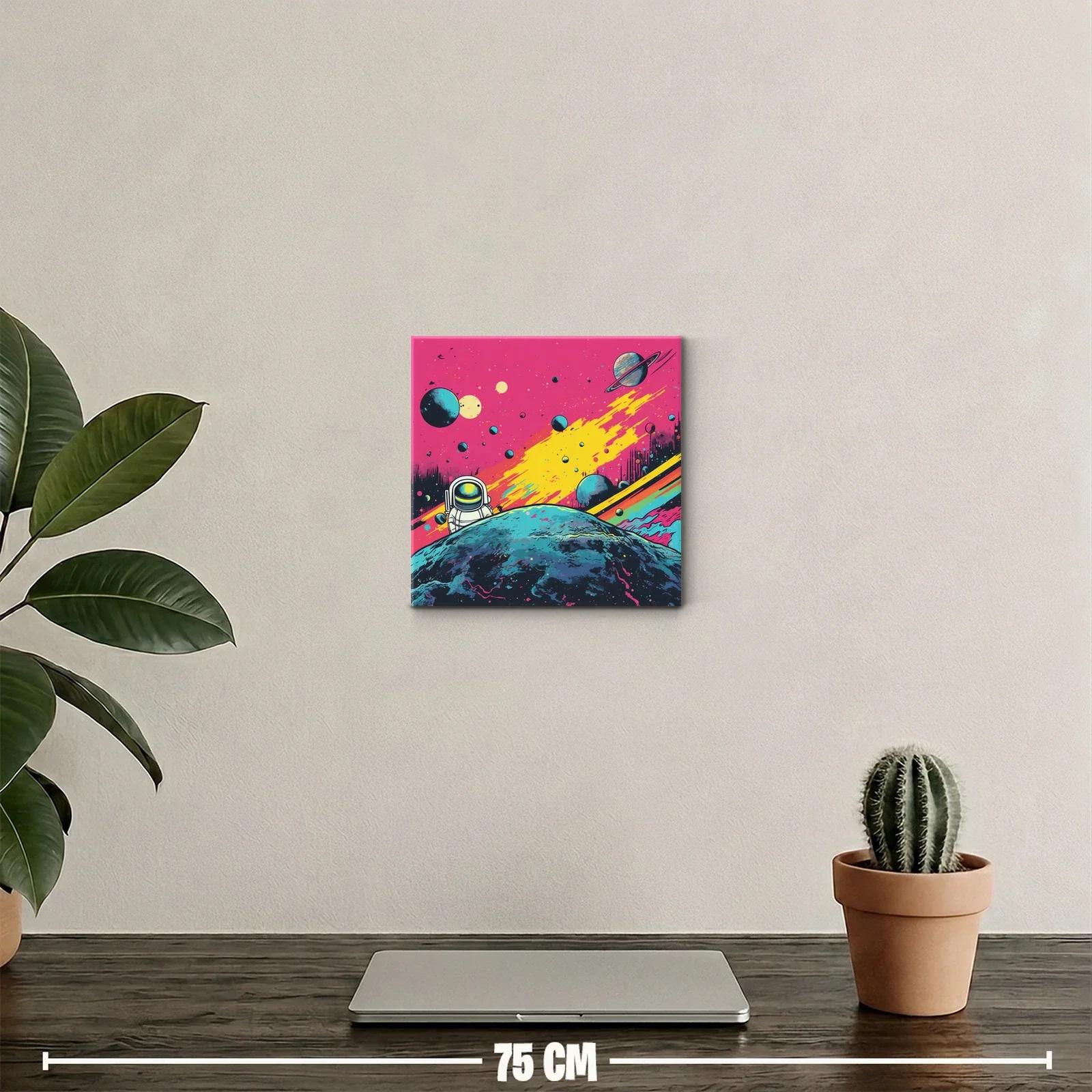 Espacio Cosmos con Astronauta en Fondo Vibrante — miniatura 2