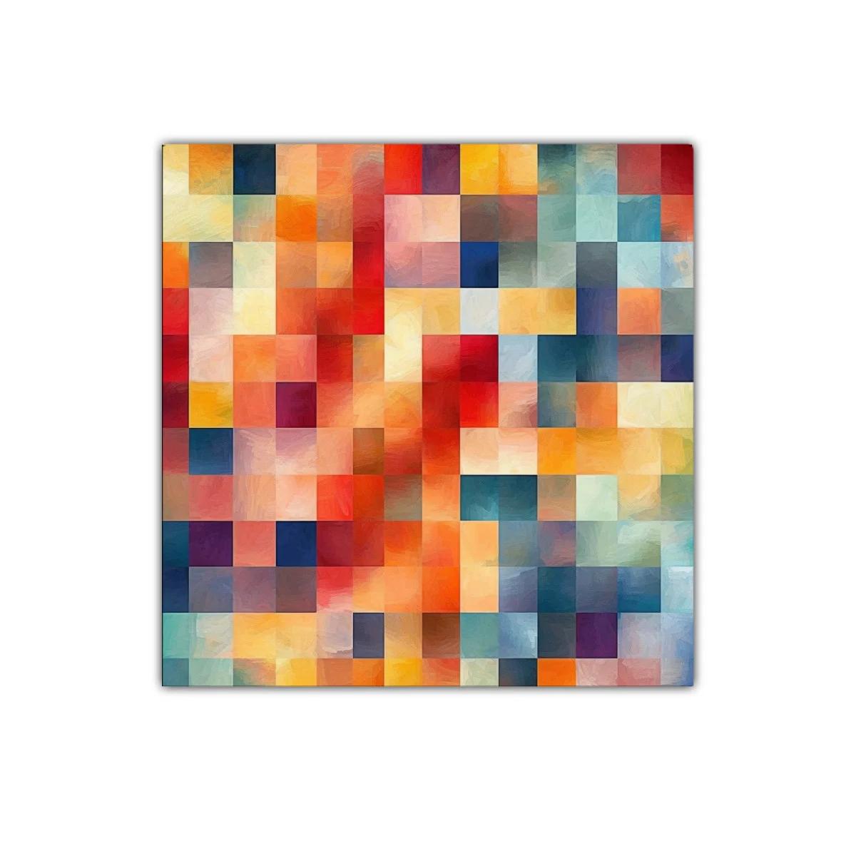 Cuadro abstracto con mosaico multicolor vibrante y energético — imagen principal