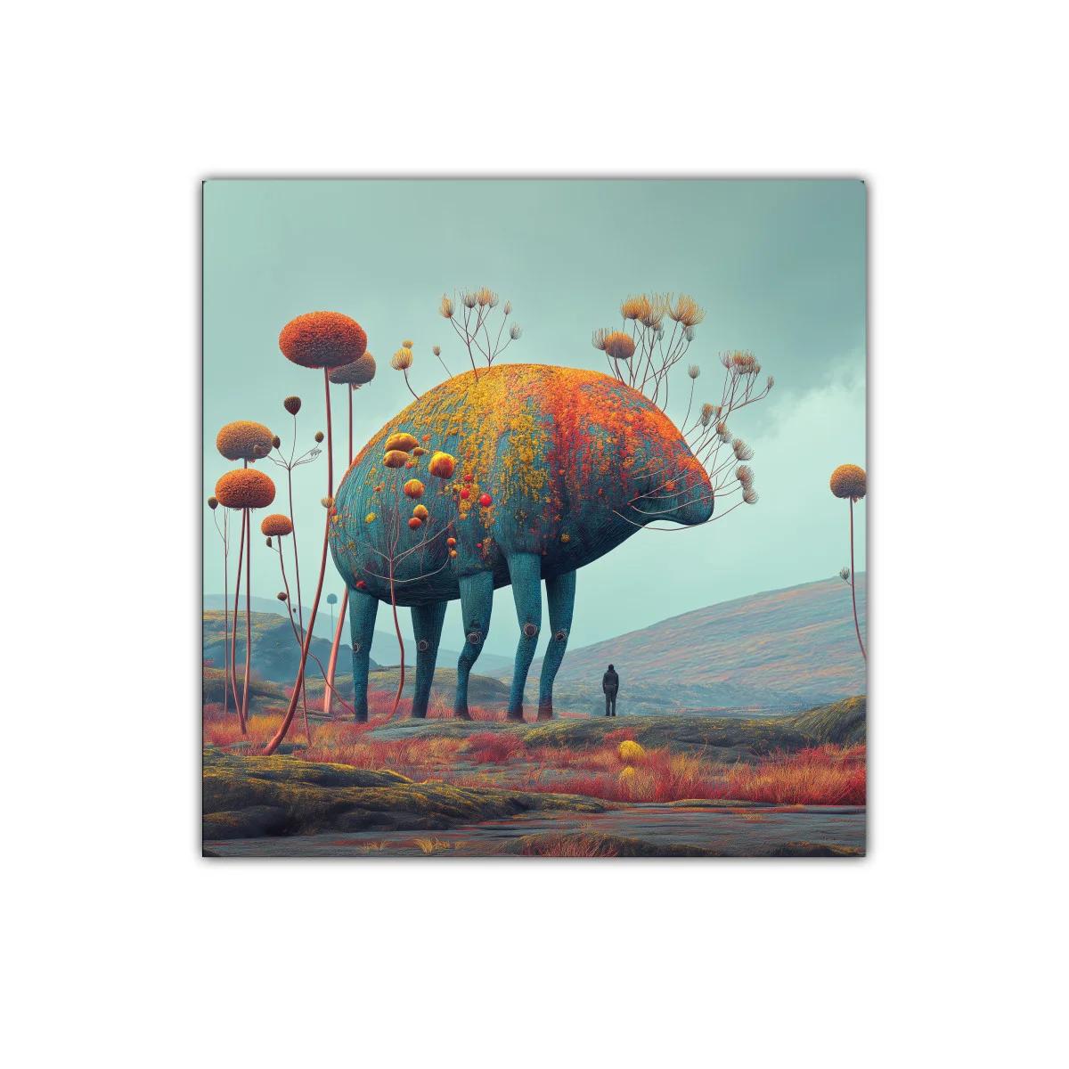 Impresionante criatura fantástica en paisaje onírico colorido — imagen principal