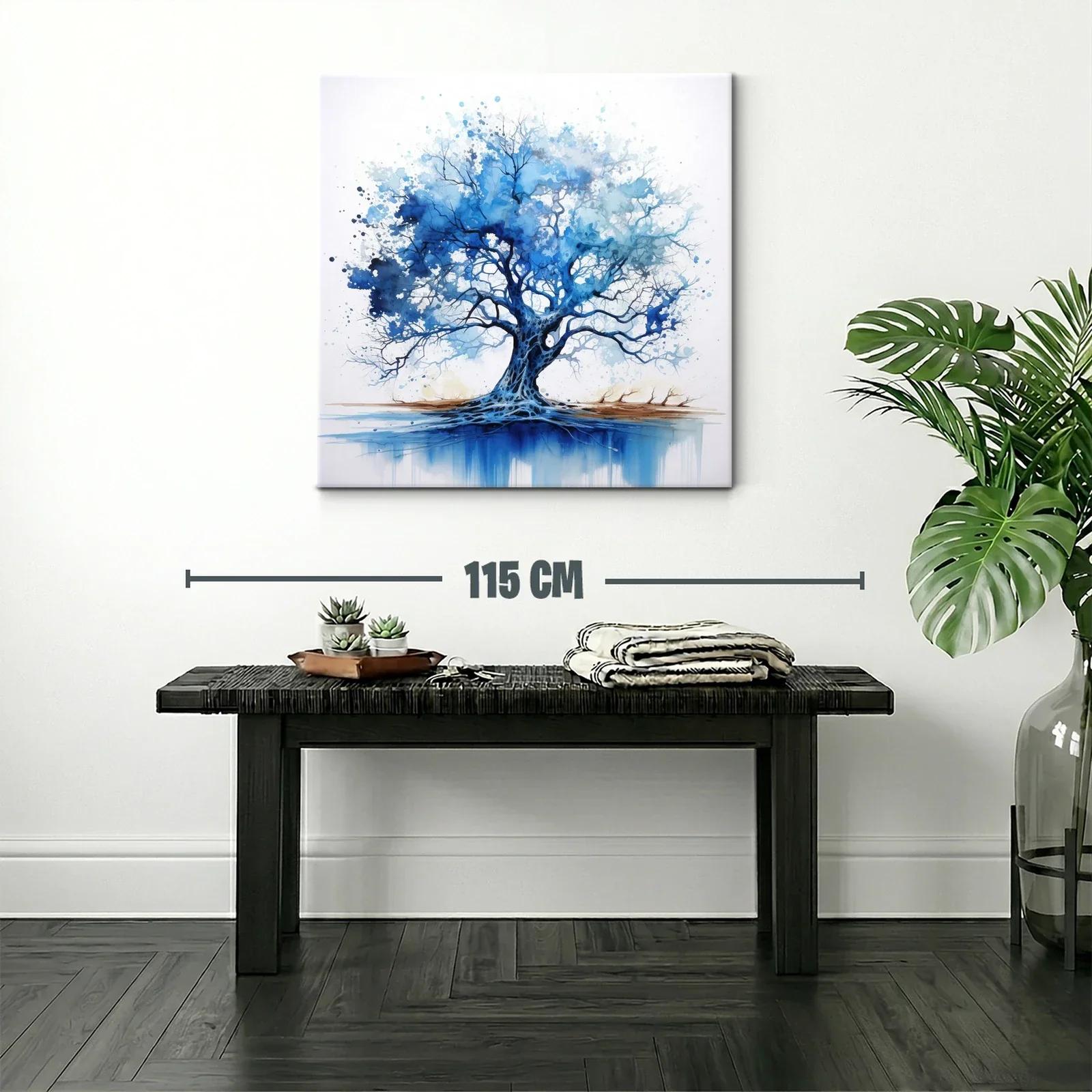 Árbol azul vibrante con raíces profundas y ramas extendidas — miniatura 2