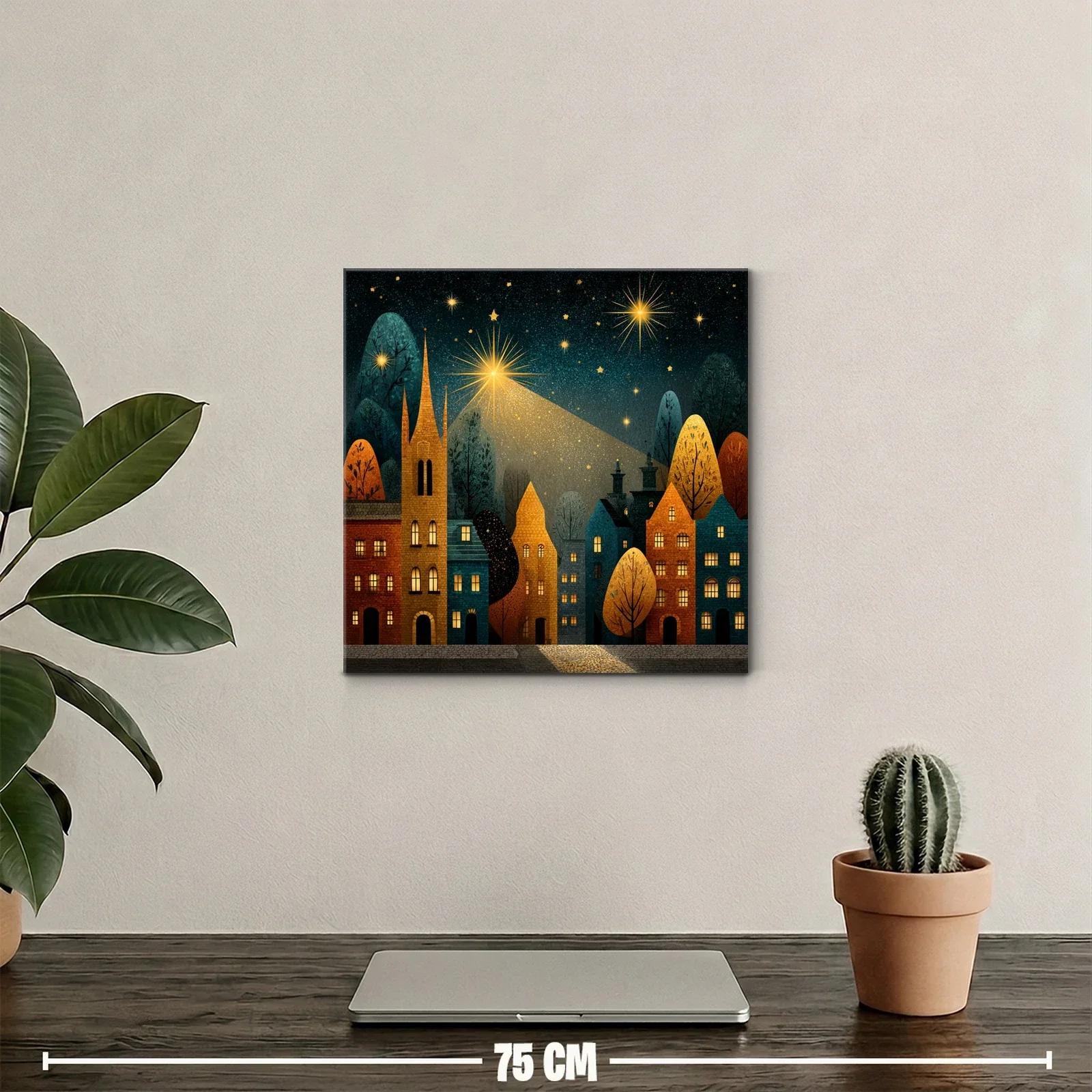 Pueblo encantado bajo un cielo estrellado y luminoso — miniatura 2