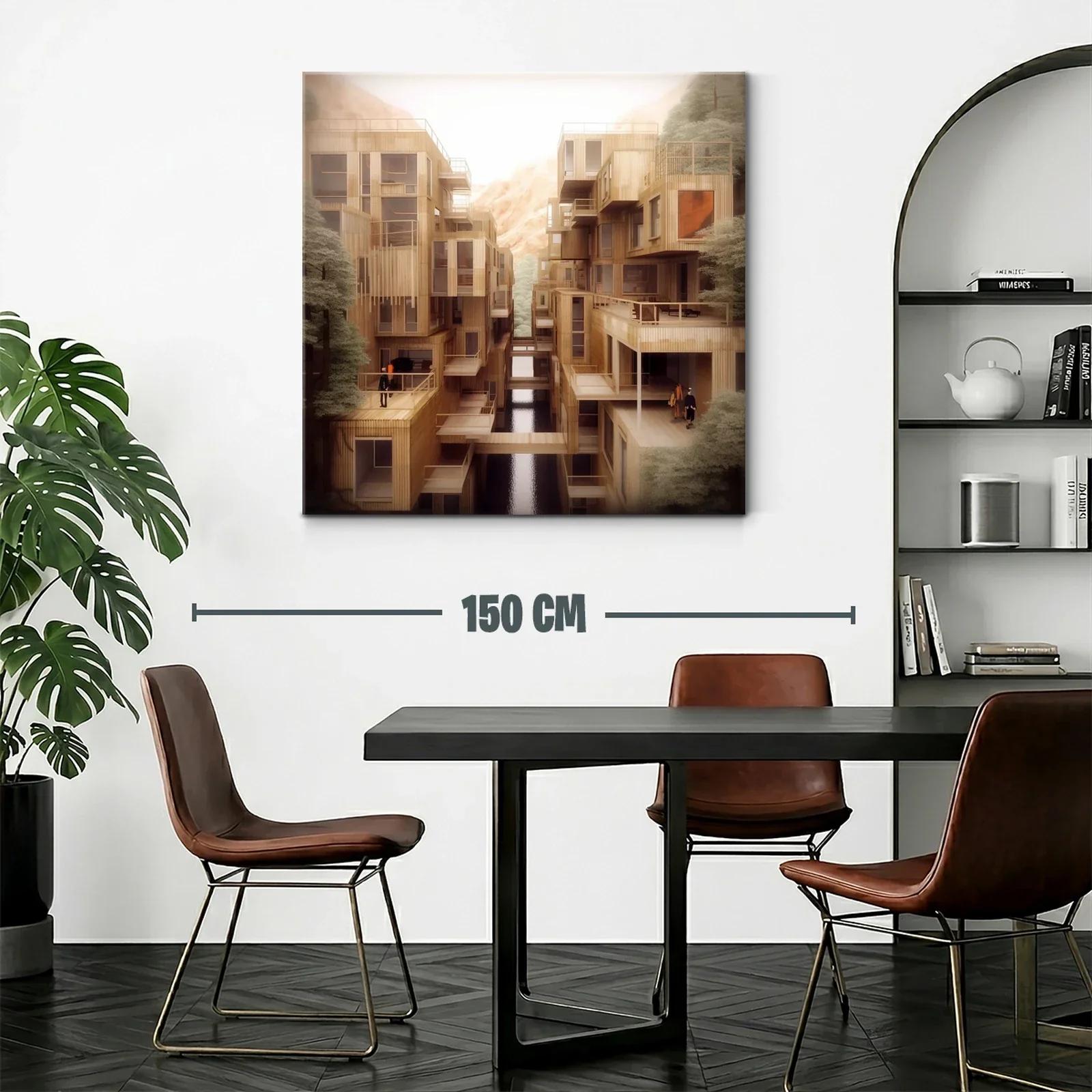 Arquitectura moderna con detalles en madera y reflejos naturales — miniatura 2