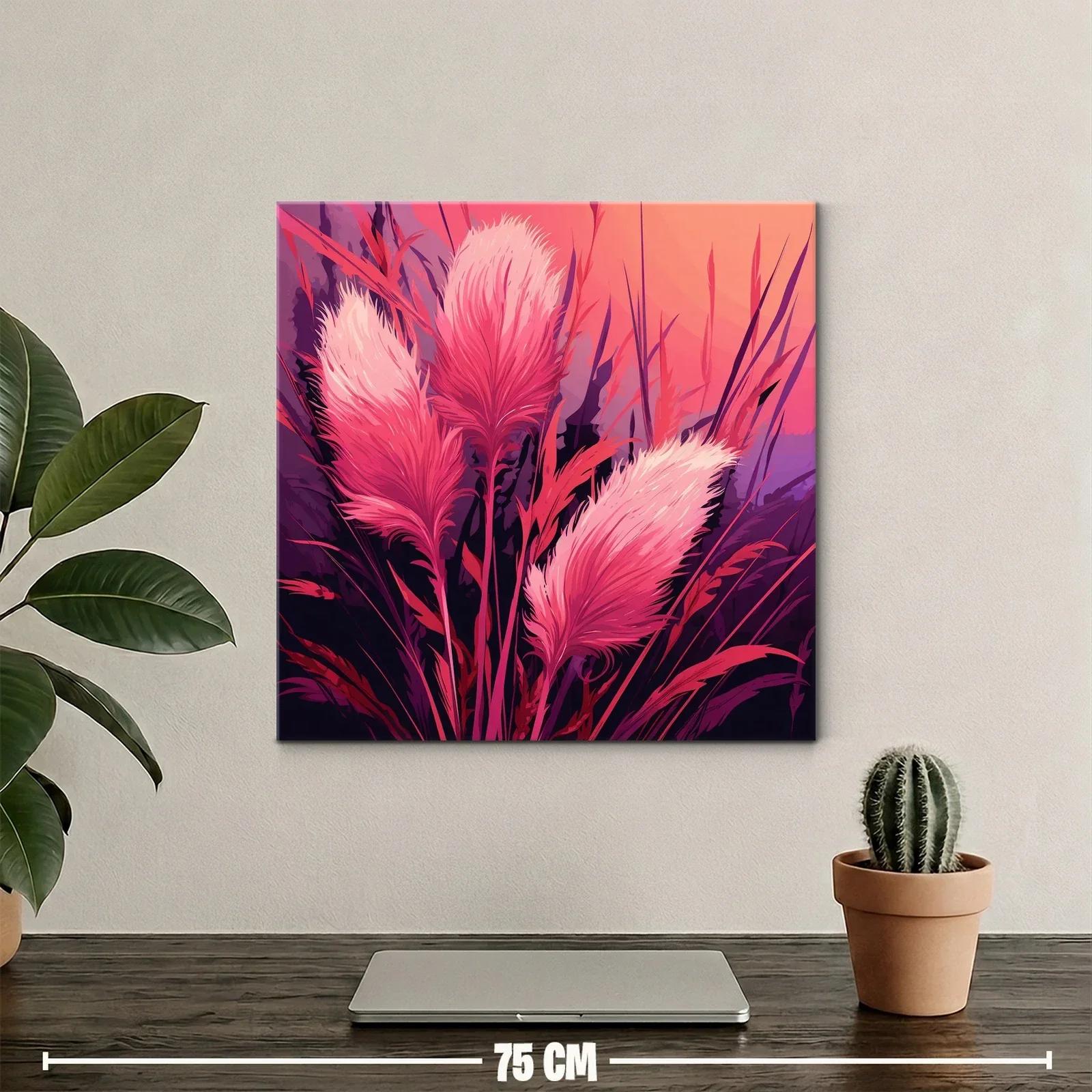 Ramas con plumas rosas en ambiente vibrante — miniatura 2