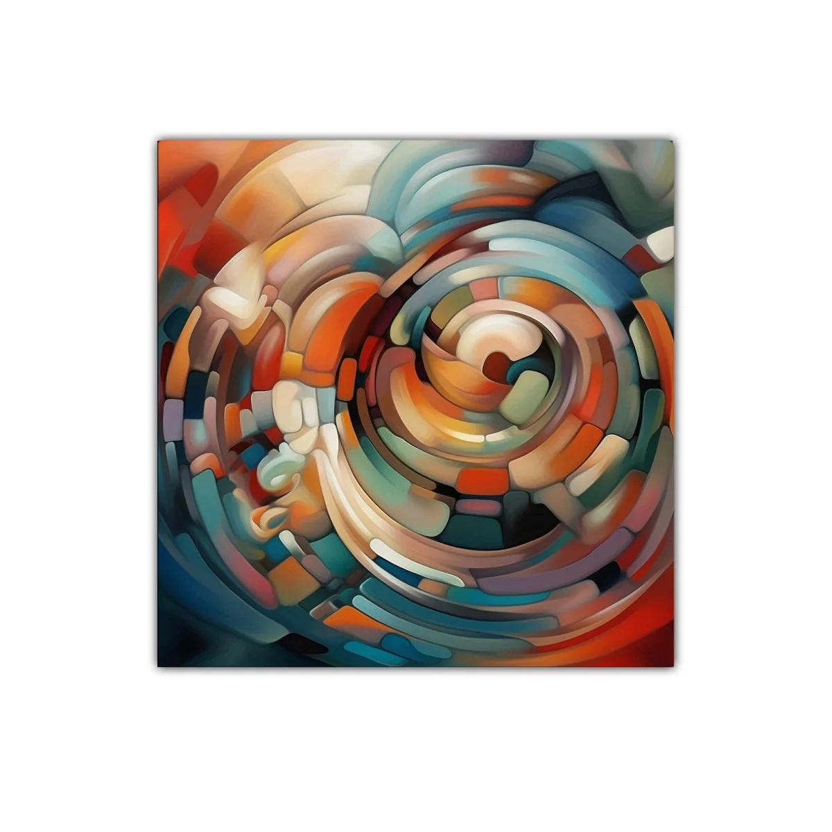 Cuadro con diseño abstracto en espiral colorido vibrante