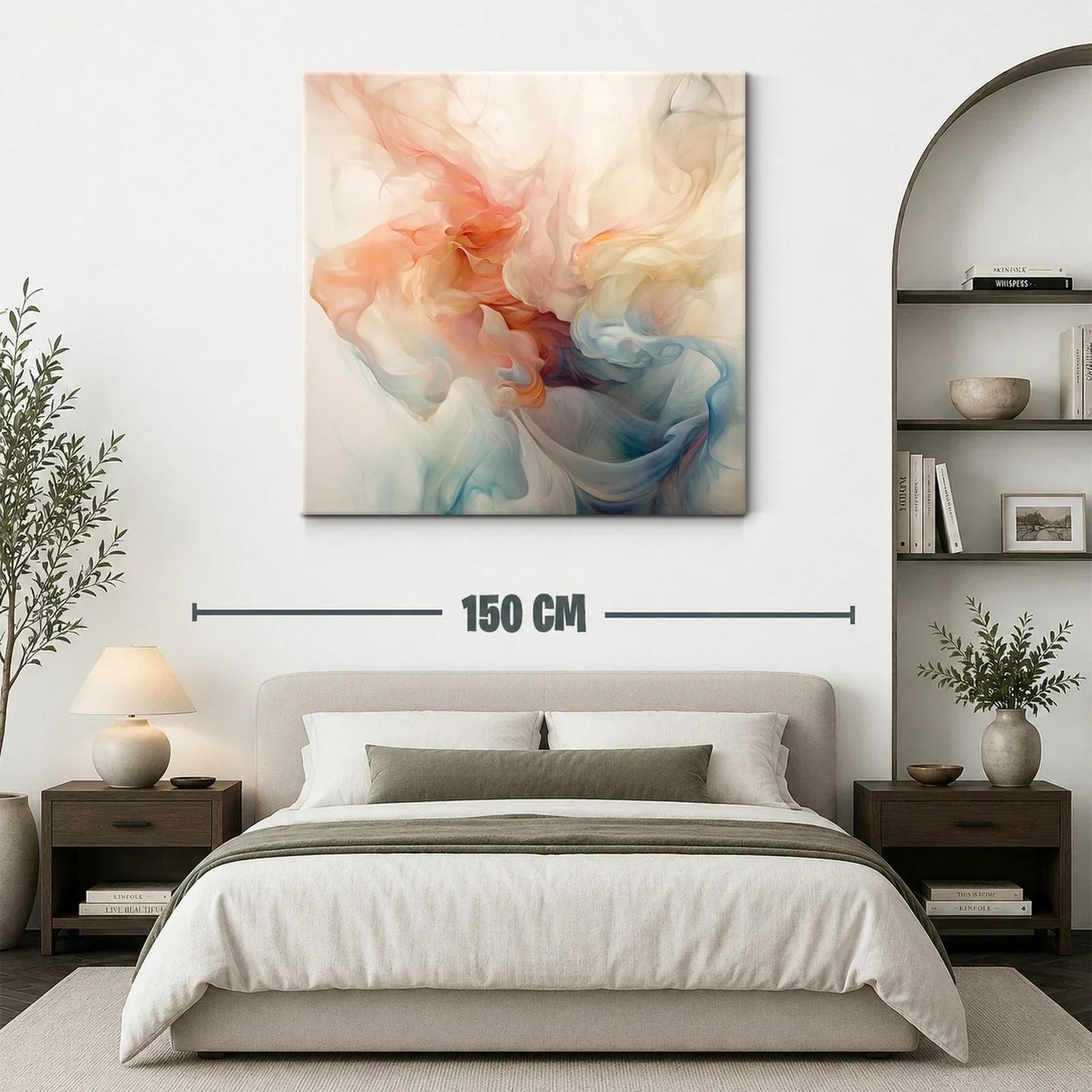 Arte abstracto en tonos cálidos y fríos con movimiento fluido — miniatura 3
