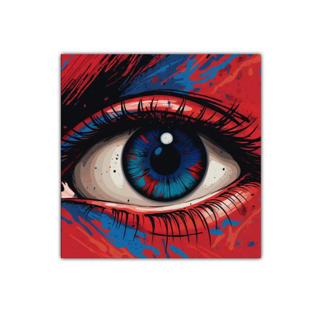 Impactante cuadro de ojo con explosión de colores vibrantes