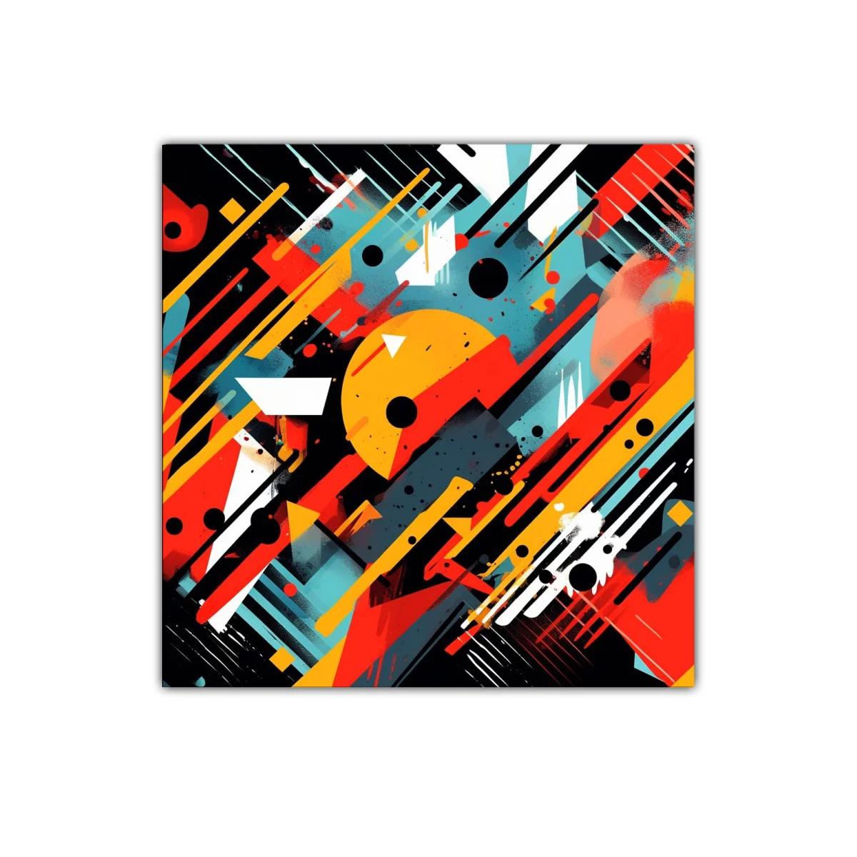 Composición geométrica vibrante con formas dinámicas y colores intensos — imagen principal