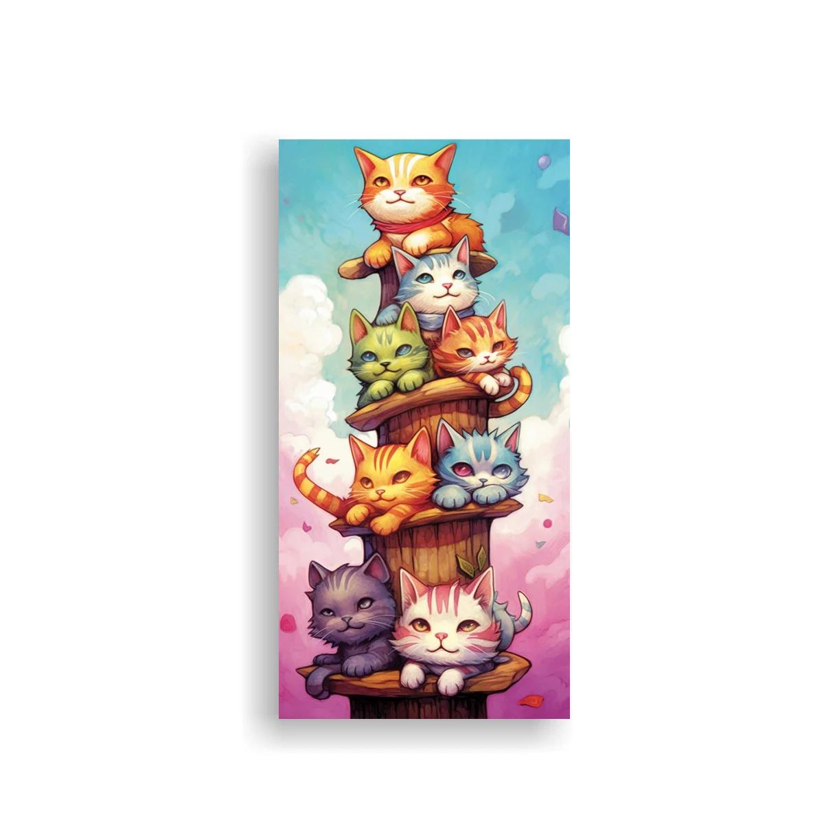 Cuadro torre de gatos en plataformas de madera — imagen principal