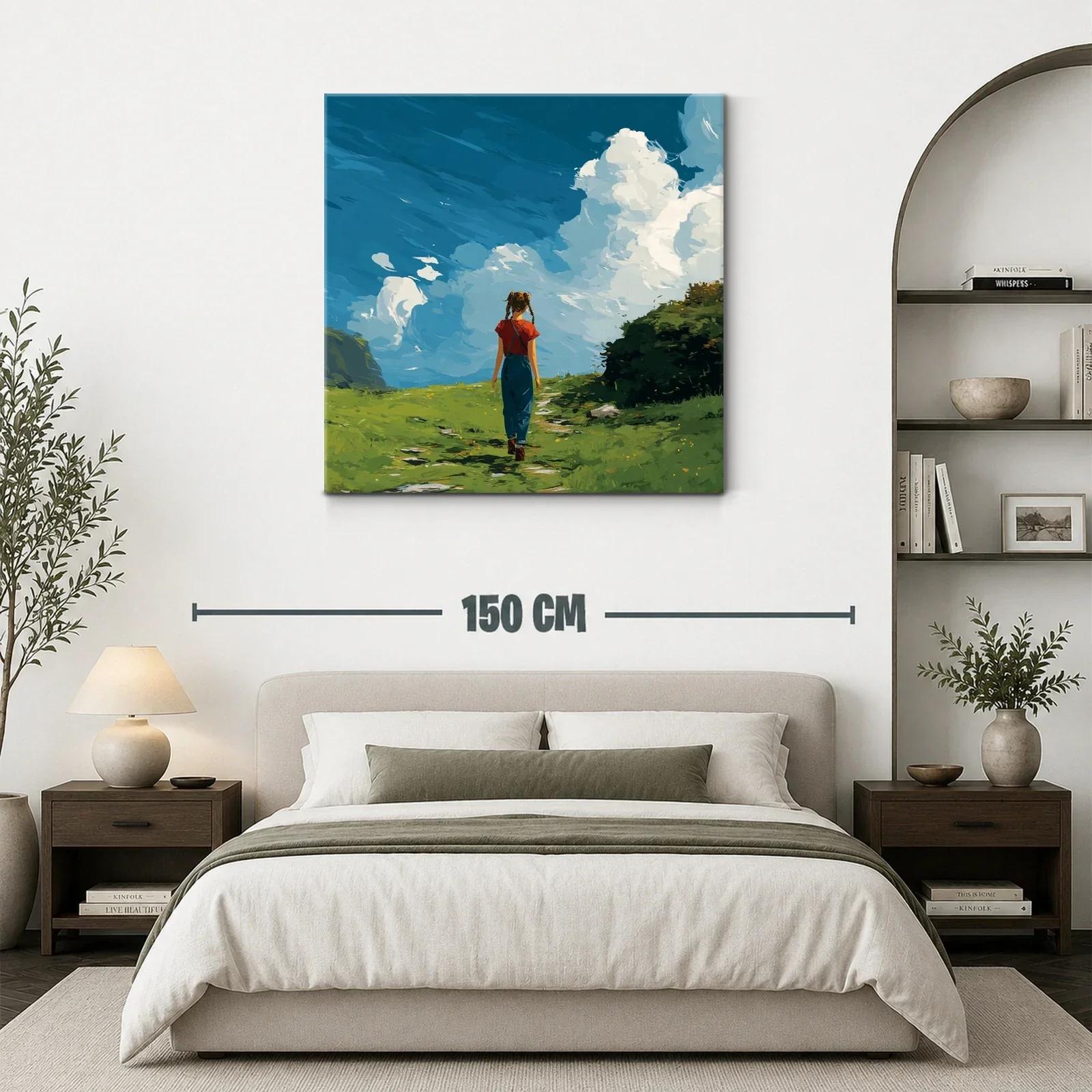 Paseo solitario en paisaje natural con cielo despejado — miniatura 3