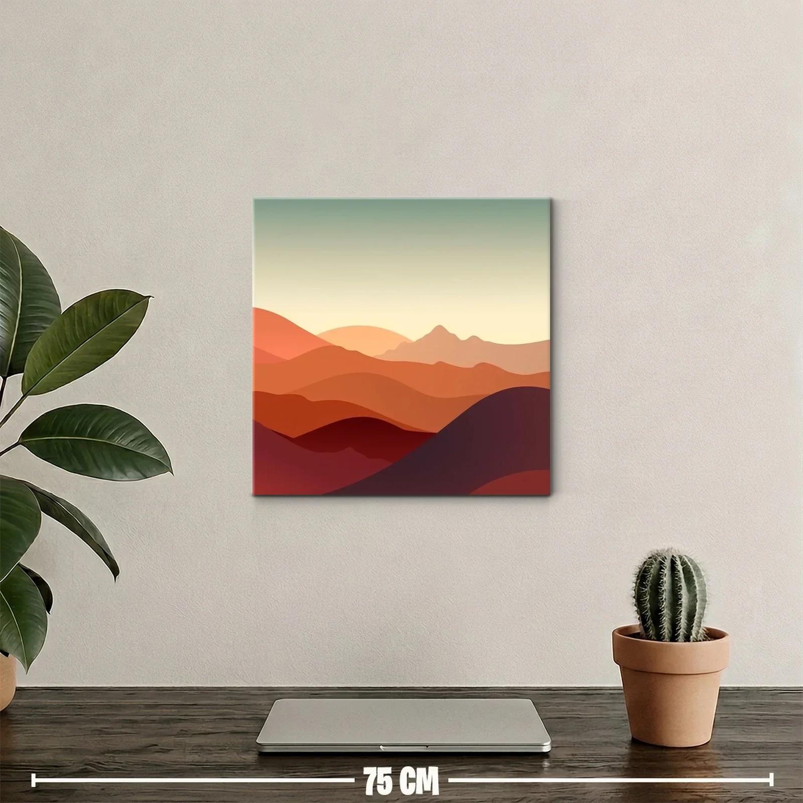 Paisaje abstracto de montañas en tonos cálidos — miniatura 2