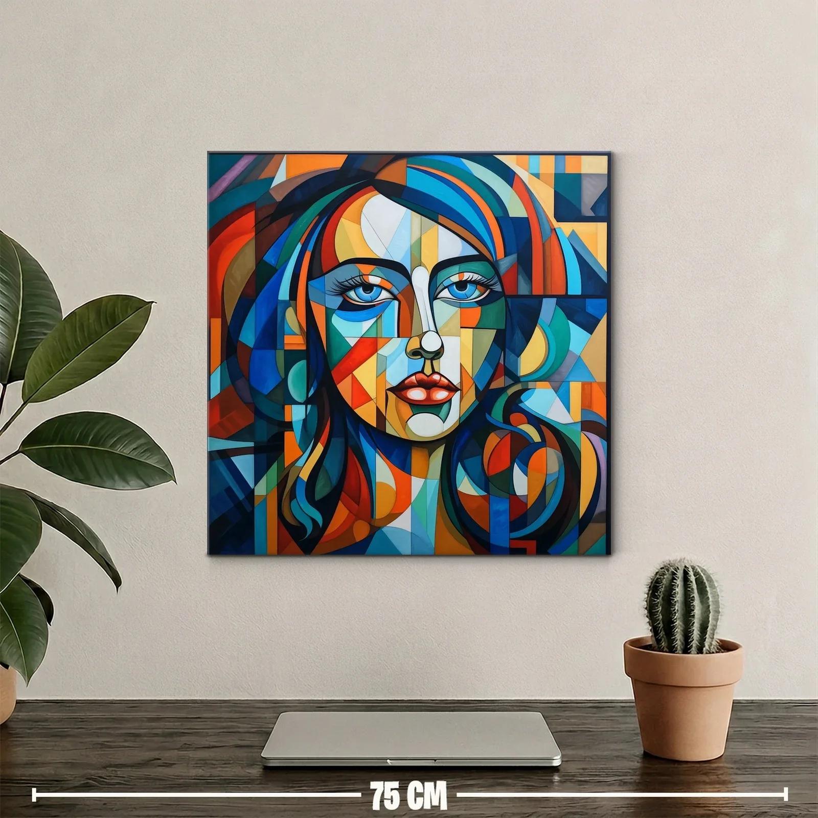 Retrato femenino en estilo cubista vibrante y contemporáneo — miniatura 2