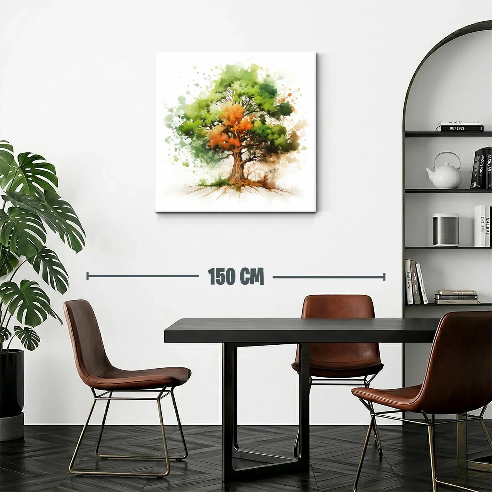 Árbol vibrante con tonos verdes y naranjas llenos de vida — miniatura 2