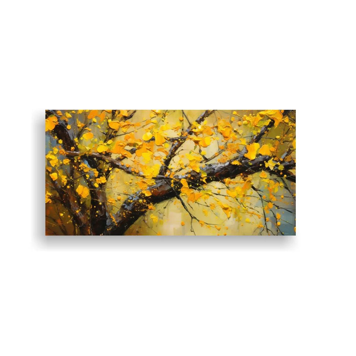 Cuadro árbol con hojas amarillas y ramas expandidas — imagen principal