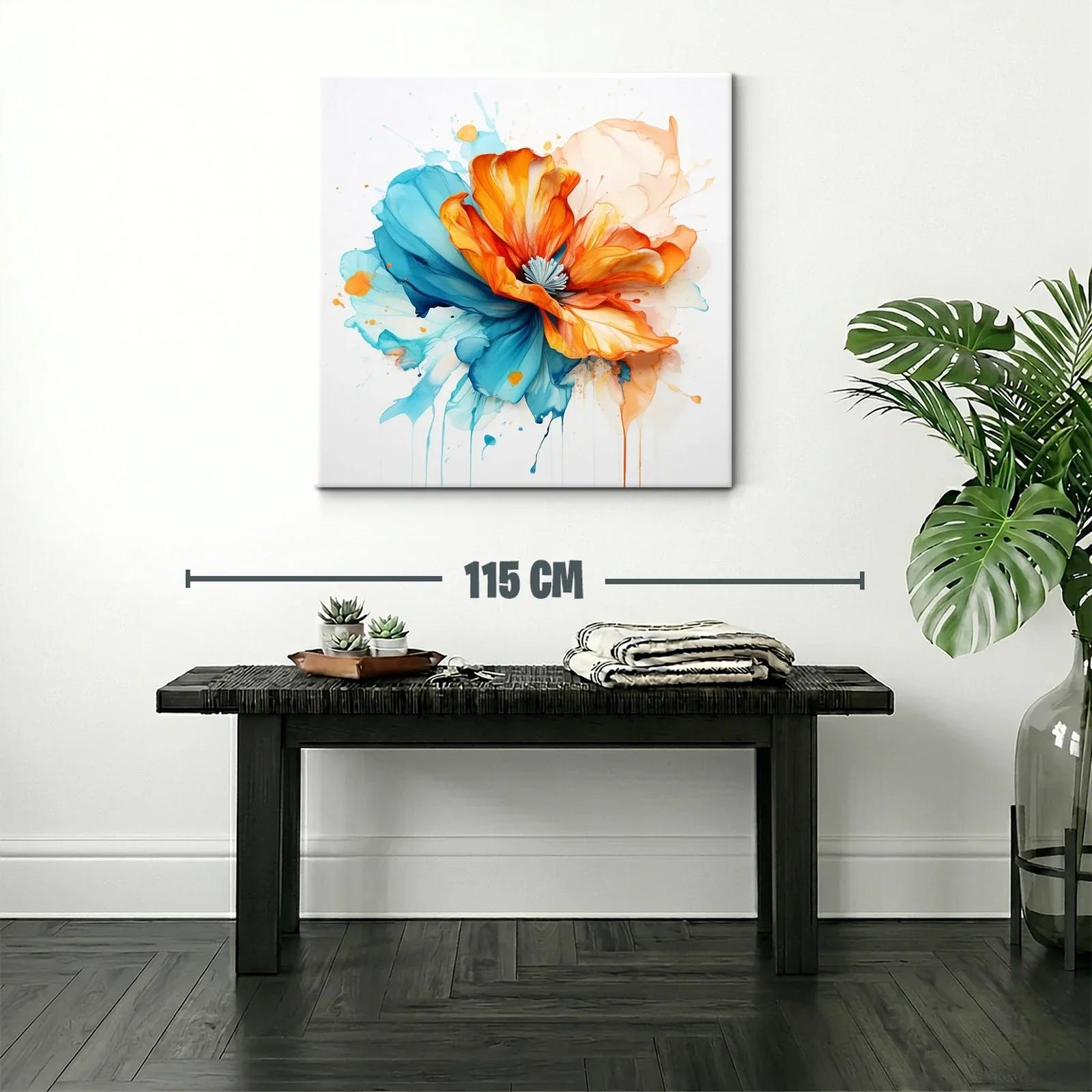 Flor abstracta vibrante con tonos cálidos y fríos en armonía — miniatura 2