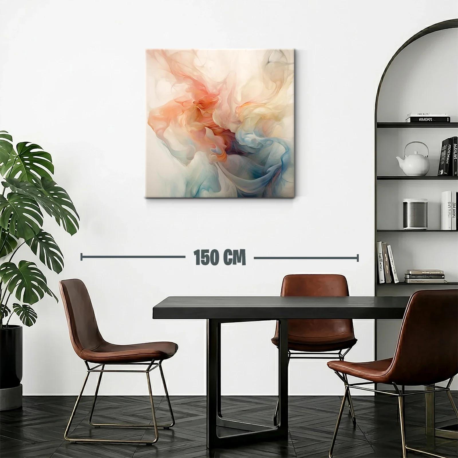 Arte abstracto en tonos cálidos y fríos con movimiento fluido — miniatura 2