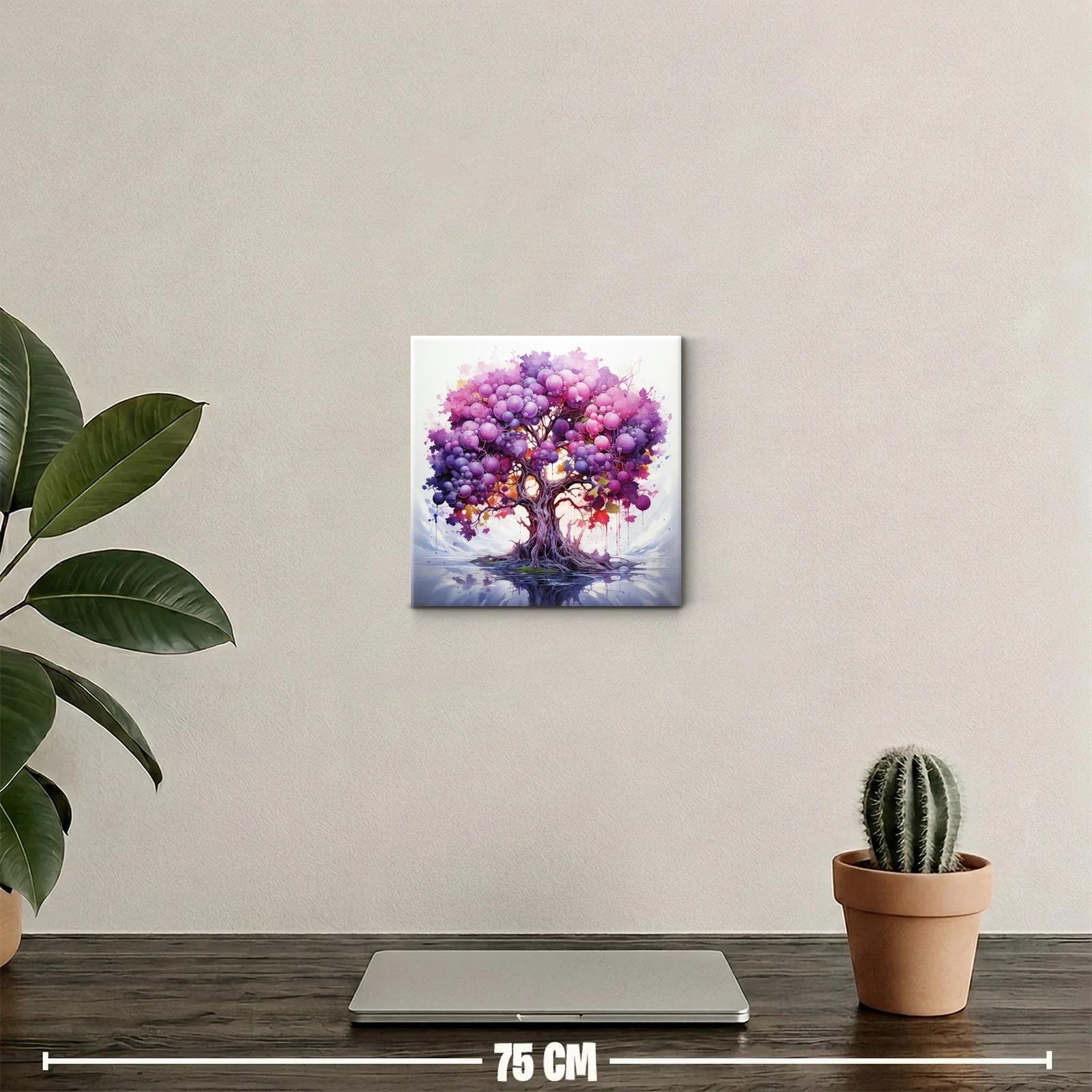 Árbol colorido con frutos en tonos violetas y rosas — miniatura 2