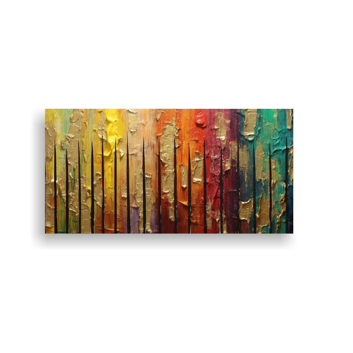 Cuadro textura abstracta en relieve con franjas irregulares