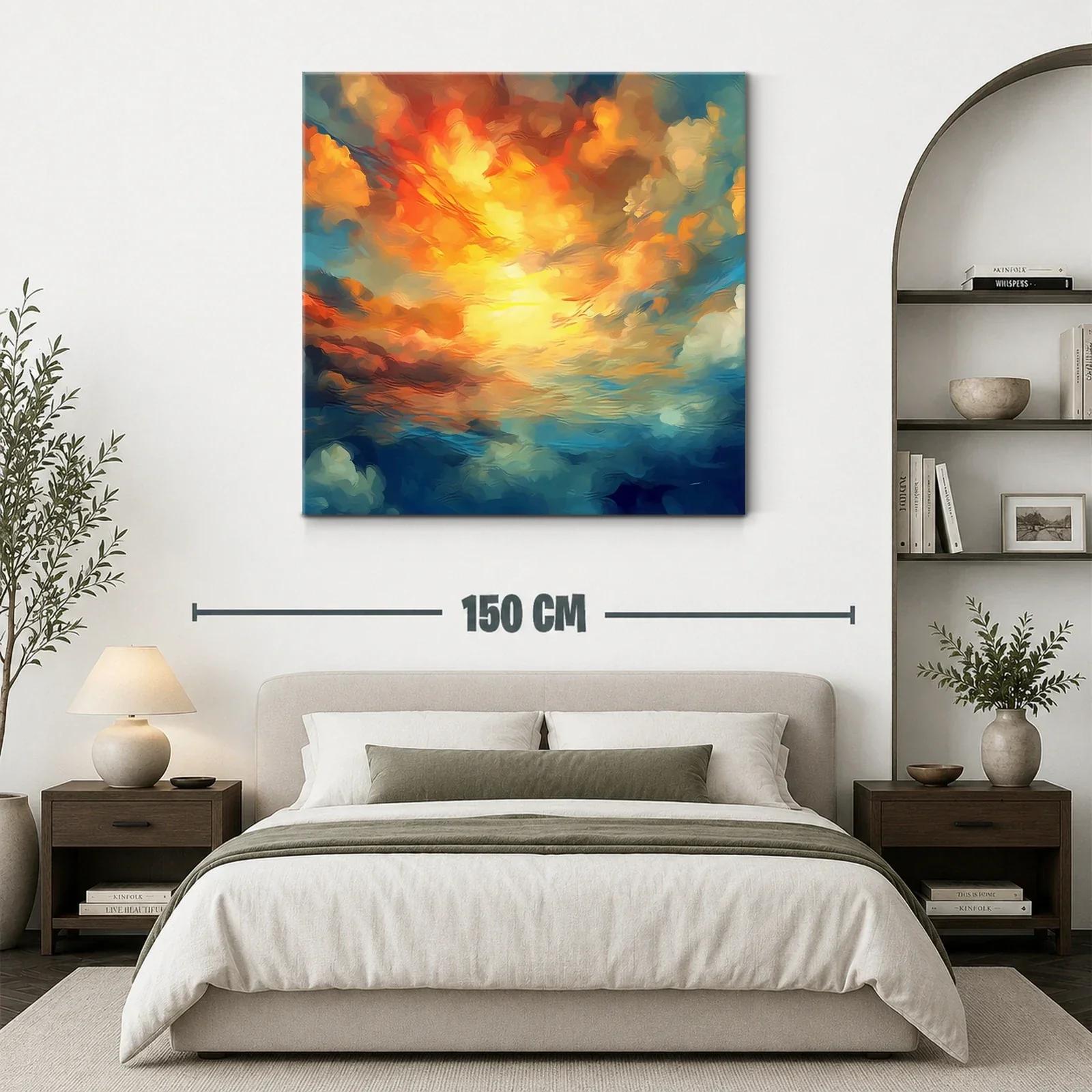 Atardecer vibrante con nubes iluminadas en tonos cálidos — miniatura 3