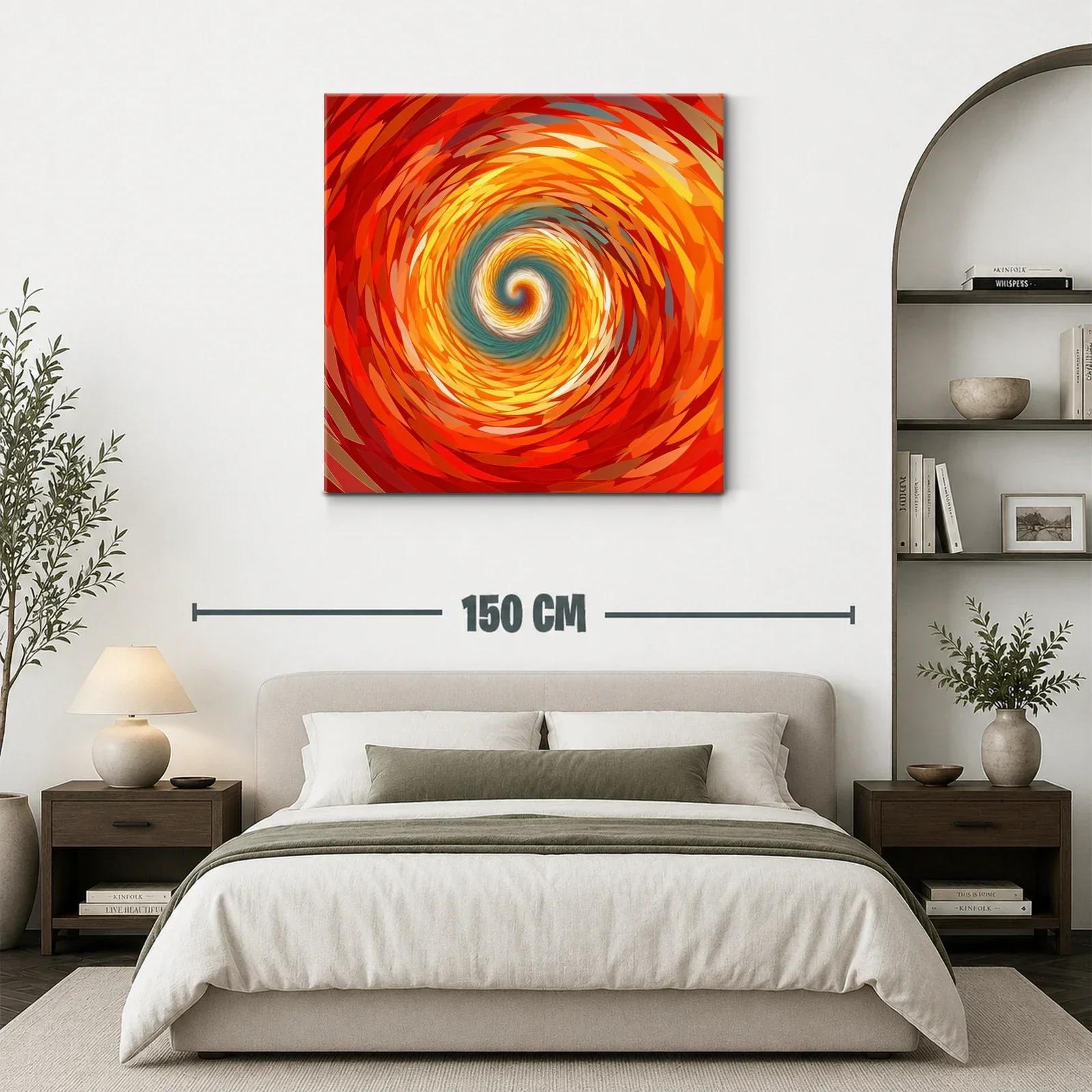 Cuadro abstracto espiral en tonos cálidos y contrastes suaves — miniatura 3
