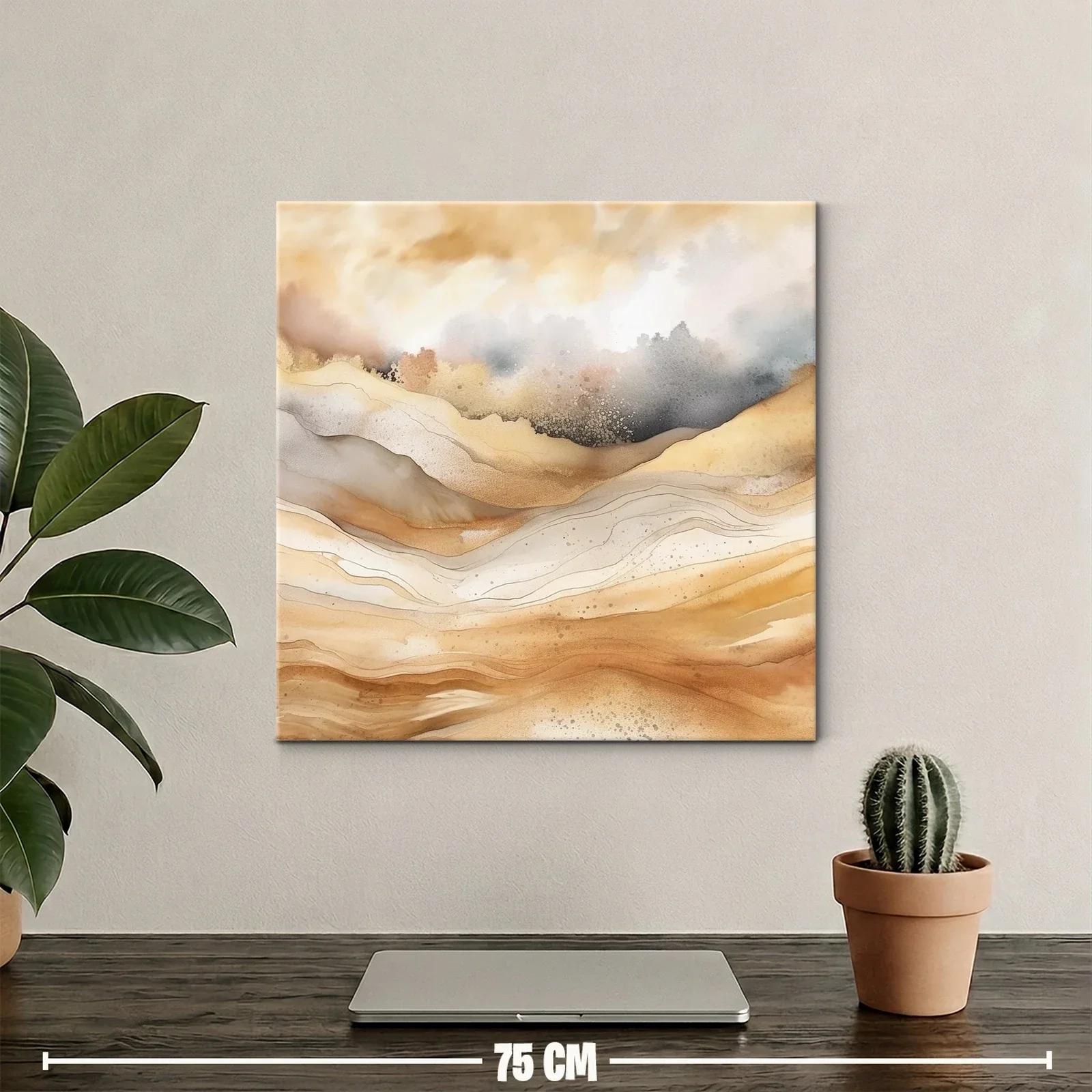 Paisaje abstracto en tonos tierra y neutros suaves — miniatura 2