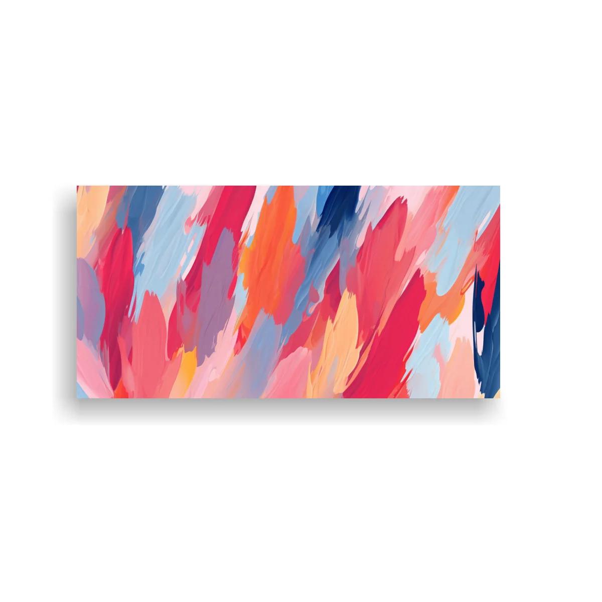Cuadro pinceladas abstractas con trazos superpuestos