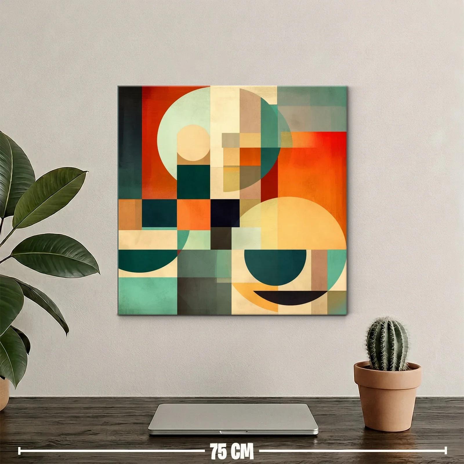 Composición geométrica con tonos cálidos y fríos vibrantes — miniatura 2