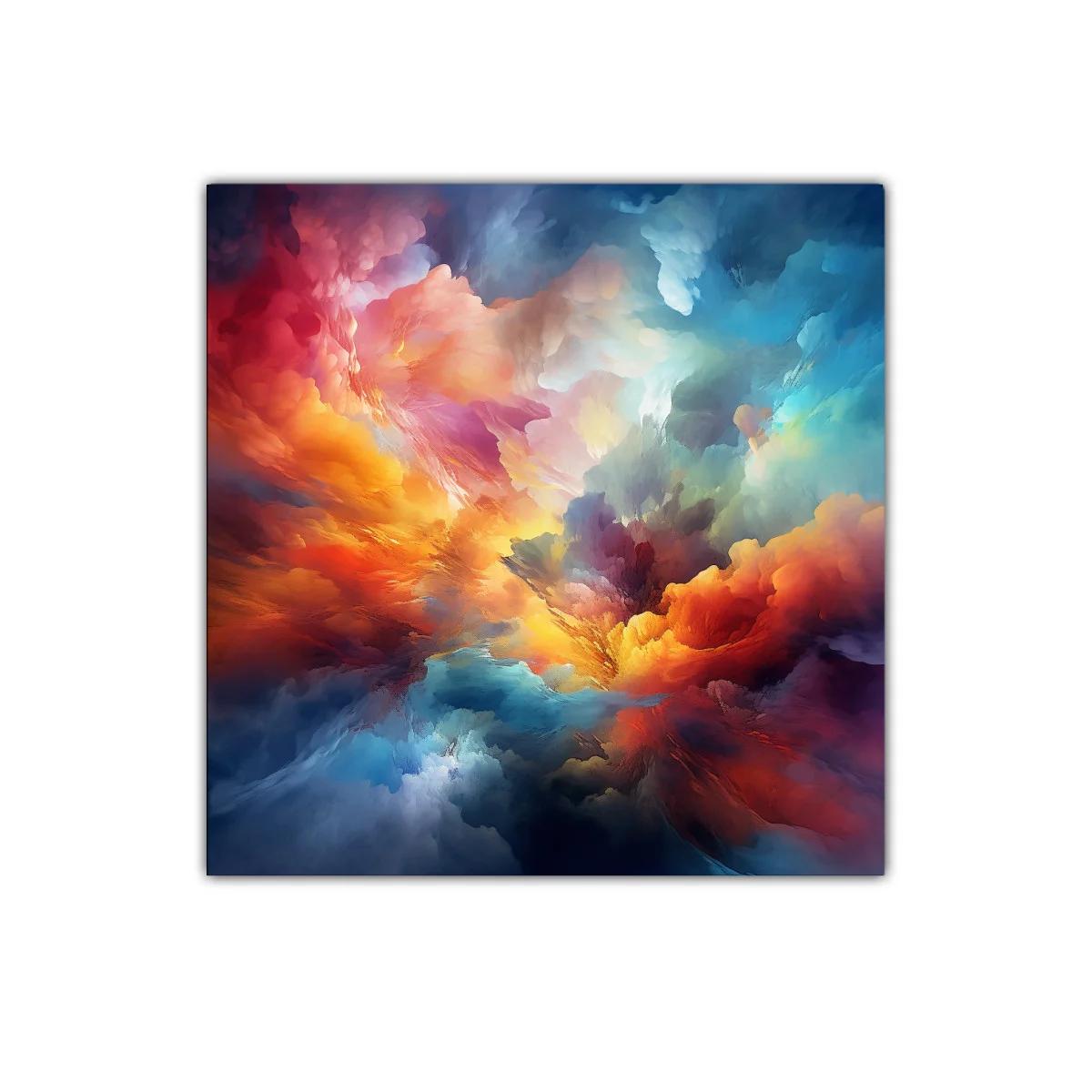 Cuadro abstracto con explosión de colores vibrantes y texturas intensas — imagen principal