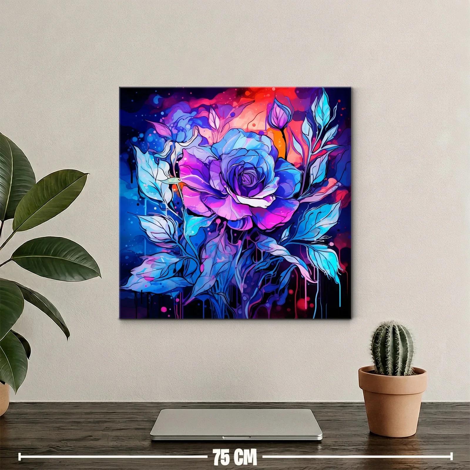 Rosa vibrante en tonos azules y morados para un toque moderno — miniatura 2