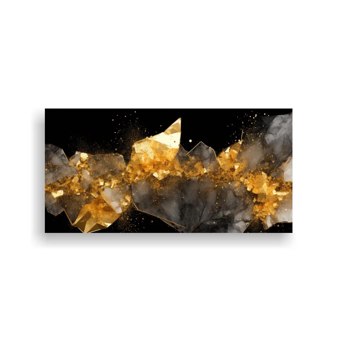 Cuadro formación de cristales dorados y grises