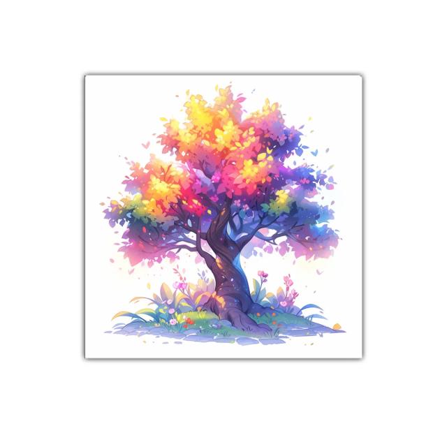 Árbol mágico con colores vivos y luminosos