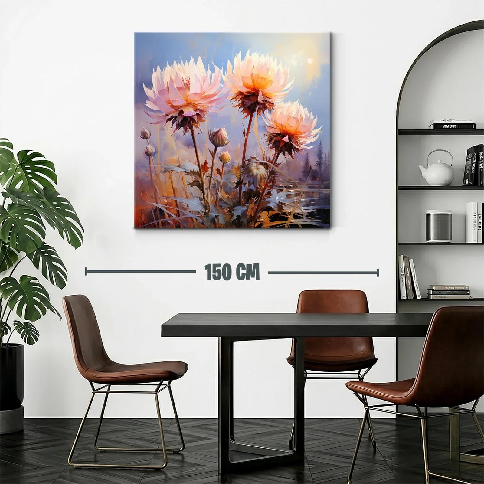 Flores luminosas en amanecer sereno con tonos cálidos — miniatura 2